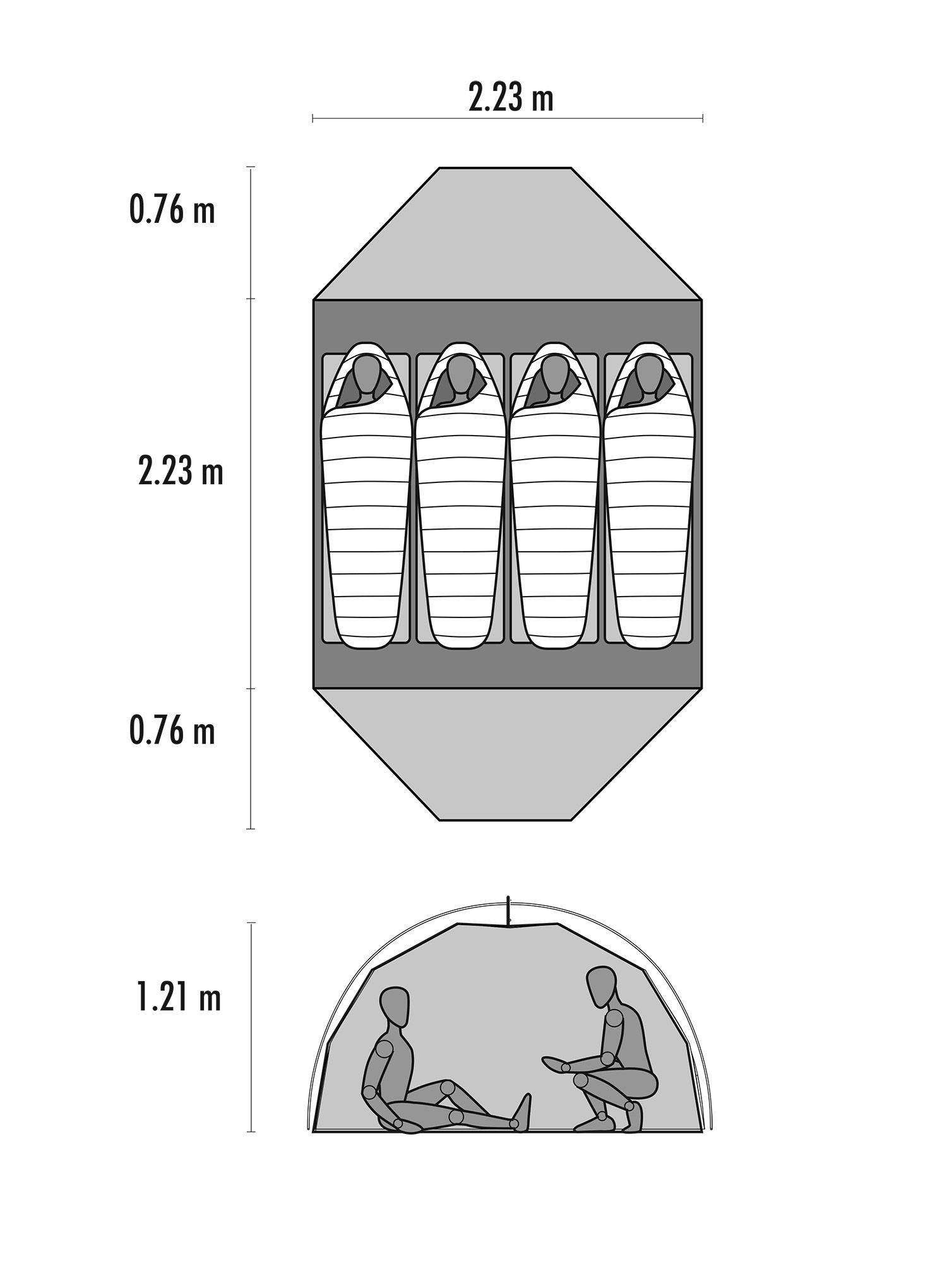 Šotor za 4 osebe MSR Elixir 4 V2 - gray