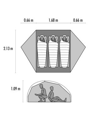 Šotor za 3 osebe MSR FreeLite 3 Tan Tent V3