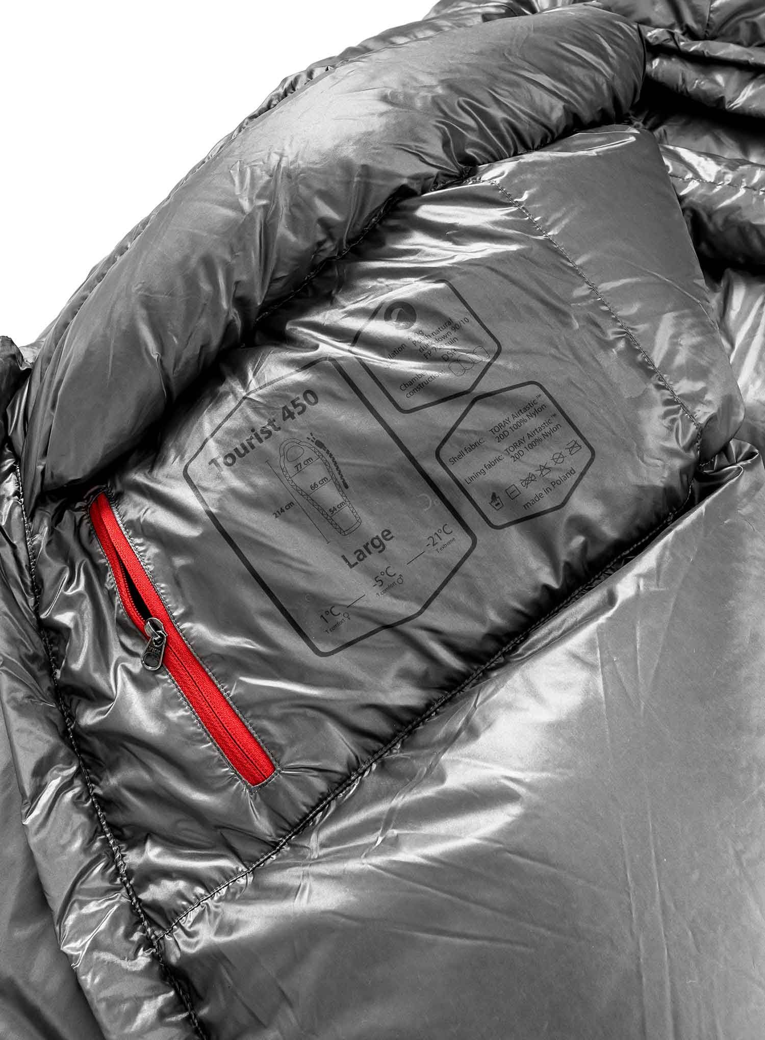 Spalna vreča Małachowski Tourist 450 L LZ (188 cm) - grey
