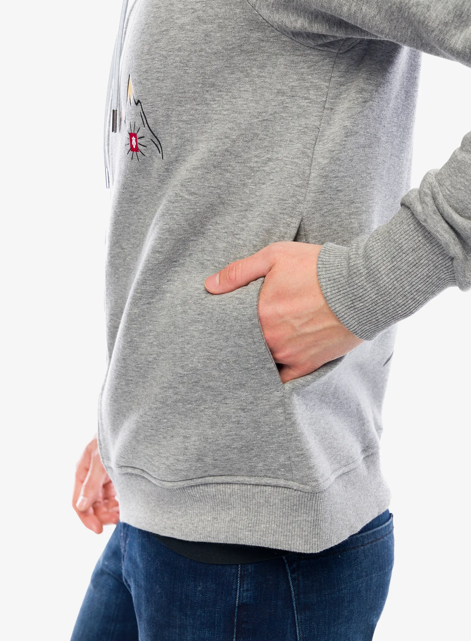 Jopica na zadrgo Majesty Mountain Zipped Hoodie - grey