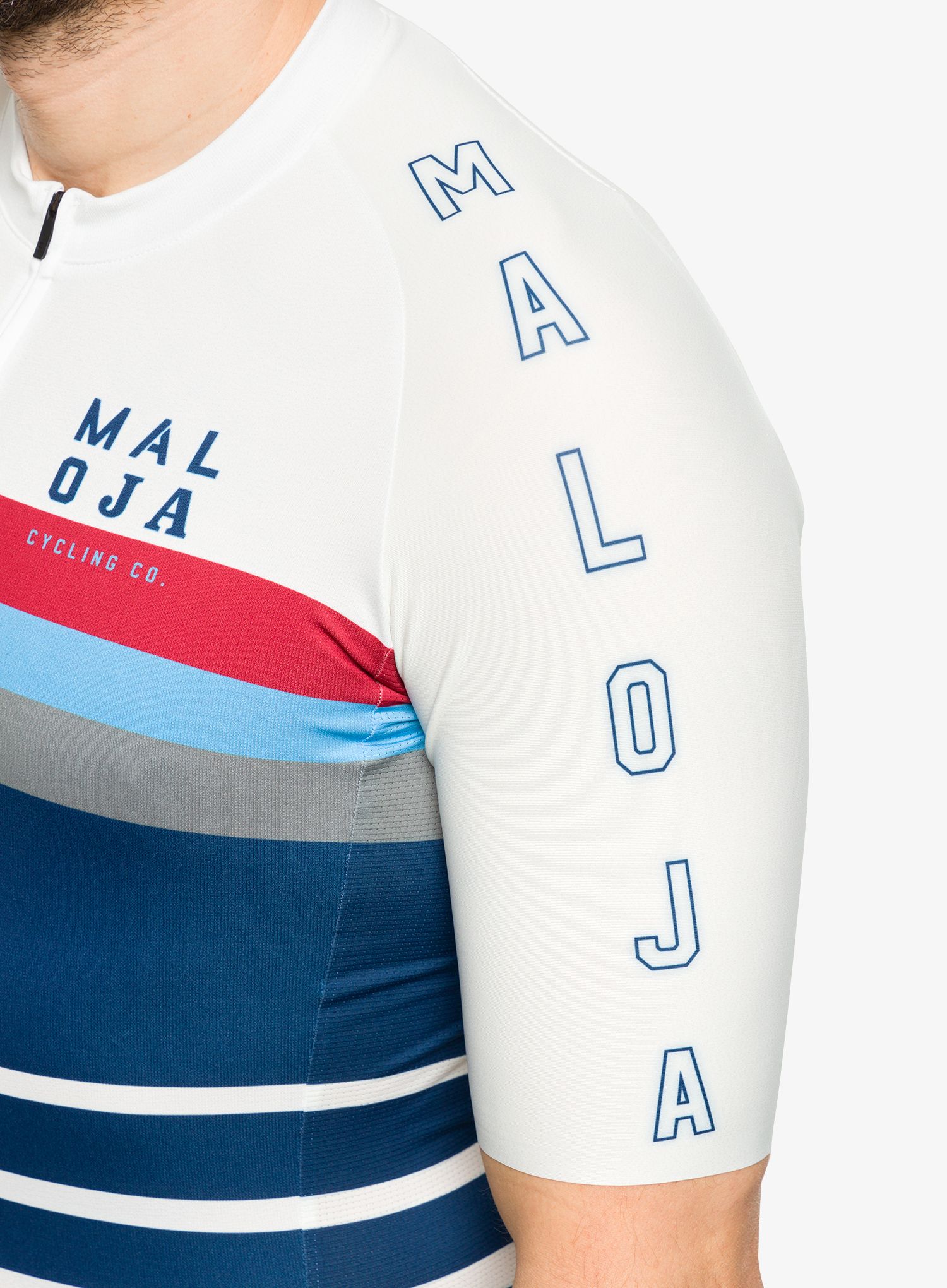 Kolesarska majica Maloja Furgler - glacier milk stripe