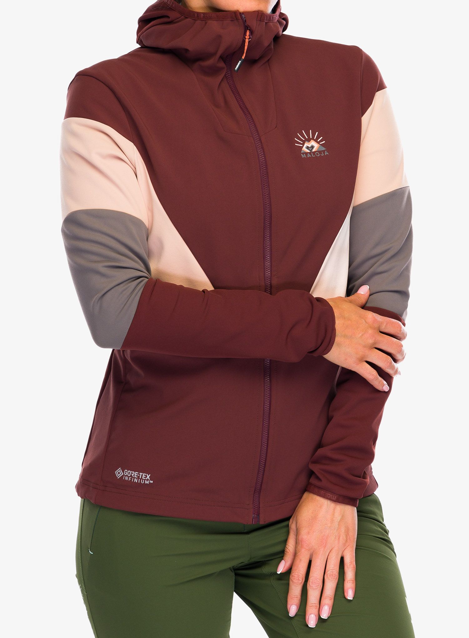 Ženska softshell jakna Maloja Geranium - squirrel multi
