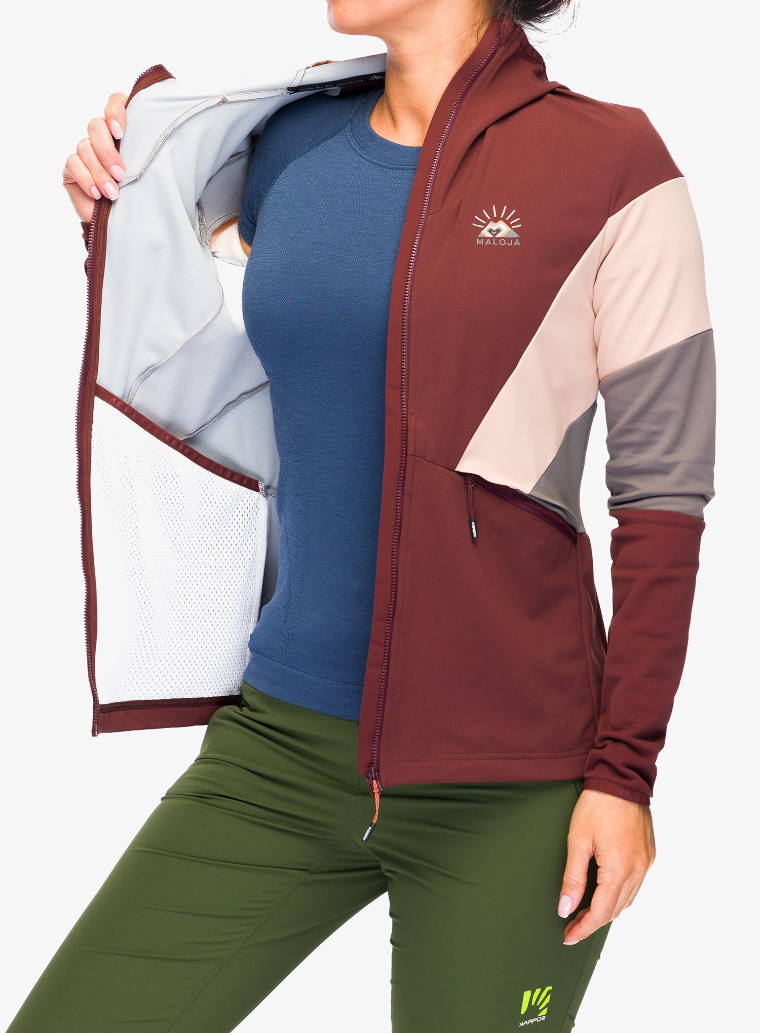 Ženska softshell jakna Maloja Geranium - squirrel multi