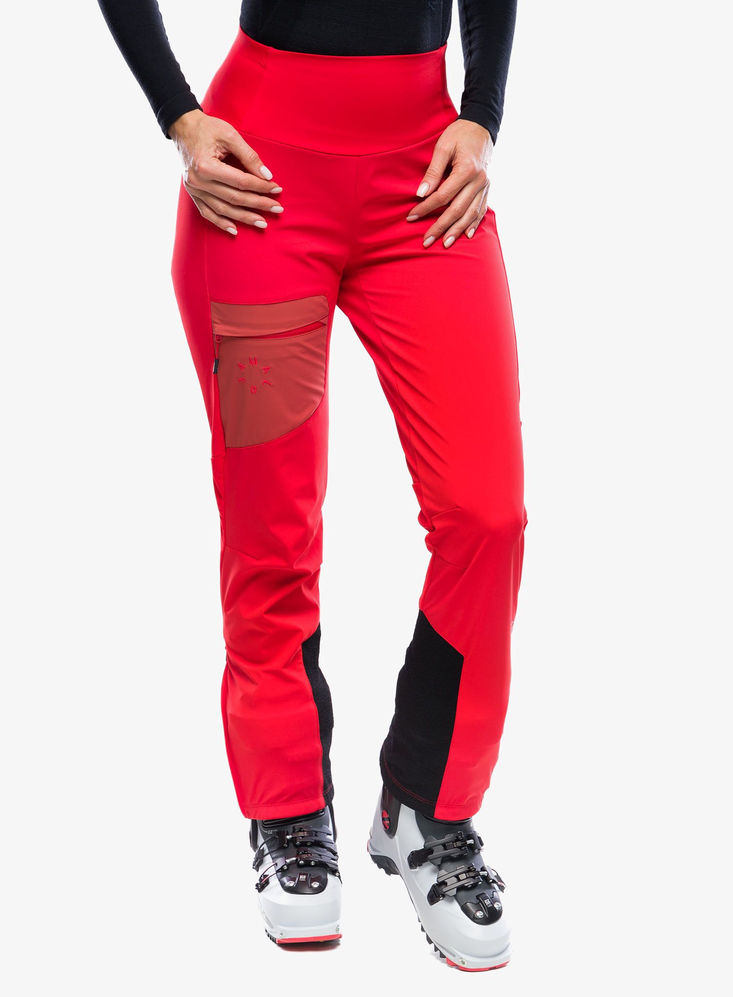 Ženske softshell hlače Maloja Hocharn - fire red