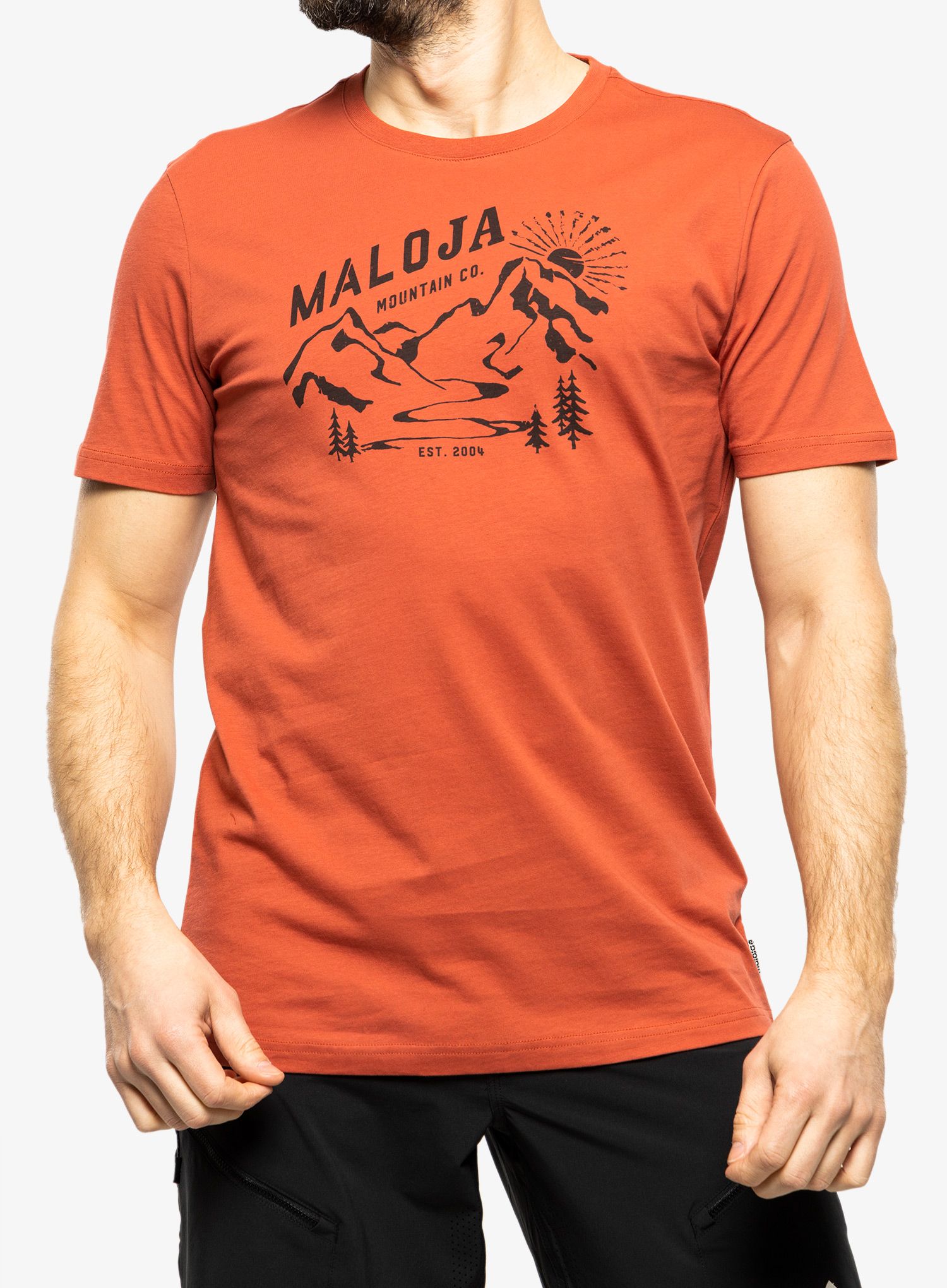 Bombažna majica Maloja Korab - rosehip