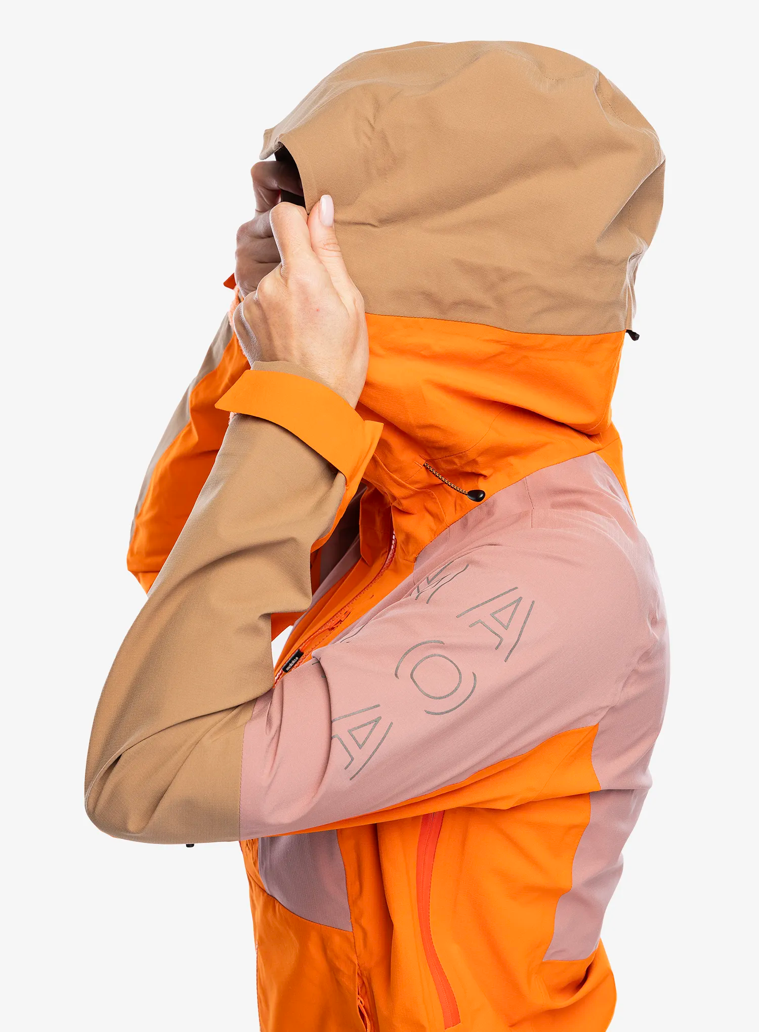 Ženska nepremočljiva jakna Maloja Mutmalspitze - orange sun multi