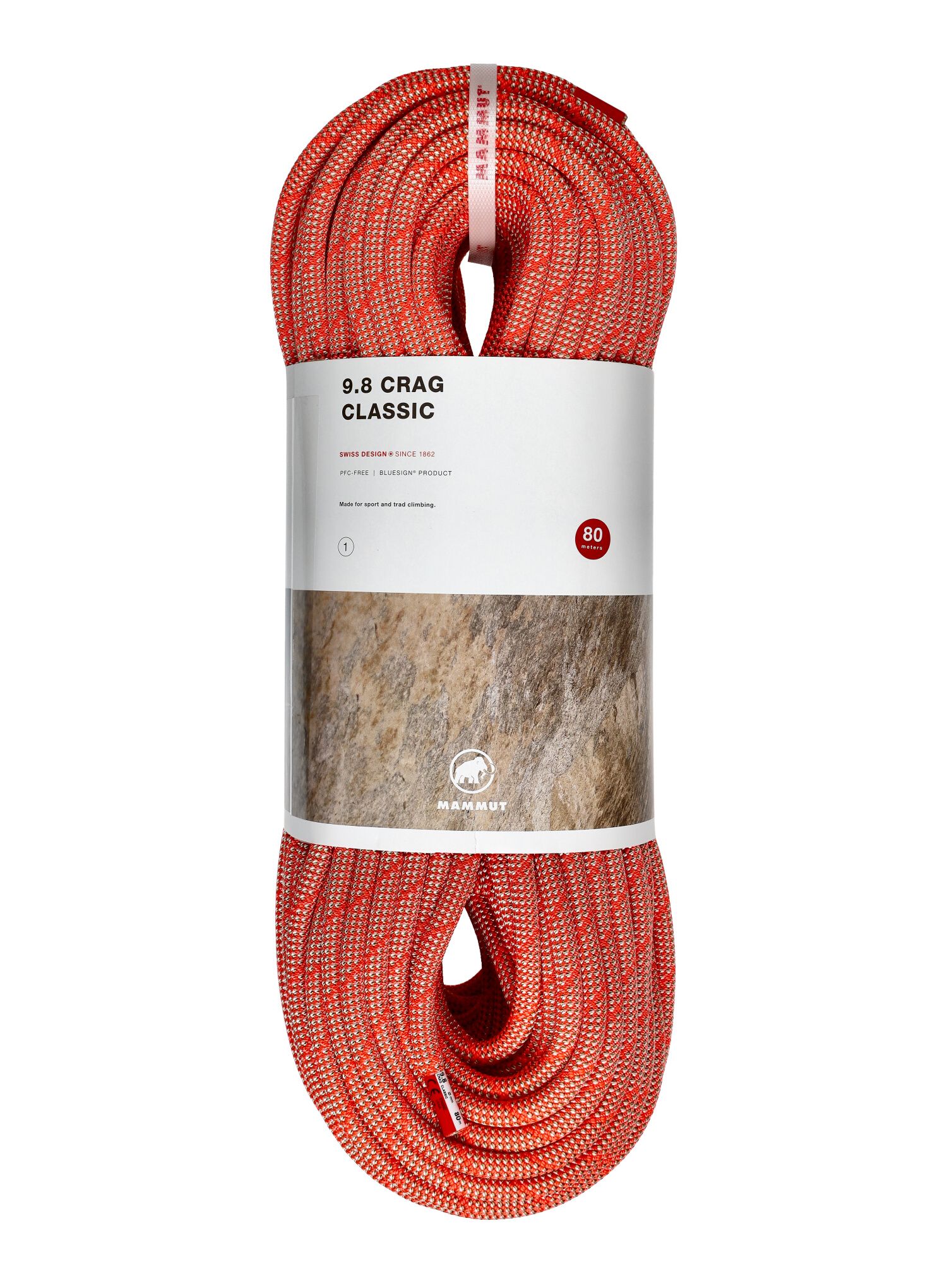 Dinamična vrv Mammut 9.8 Crag Classic Rope 80 m - orange/white