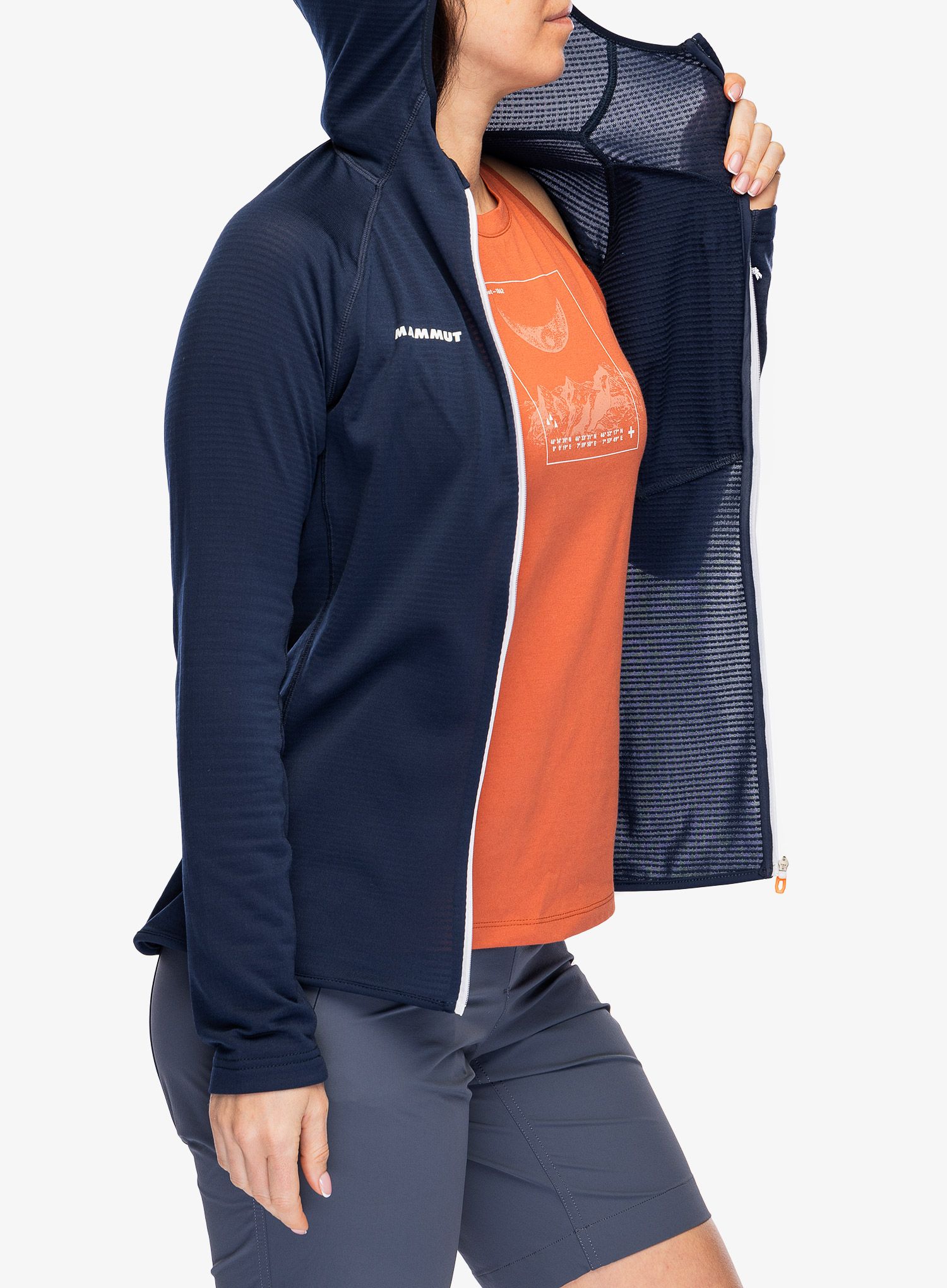 Ženska jopica z zadrgo Mammut Aenergy Light ML Hooded Jacket - marine