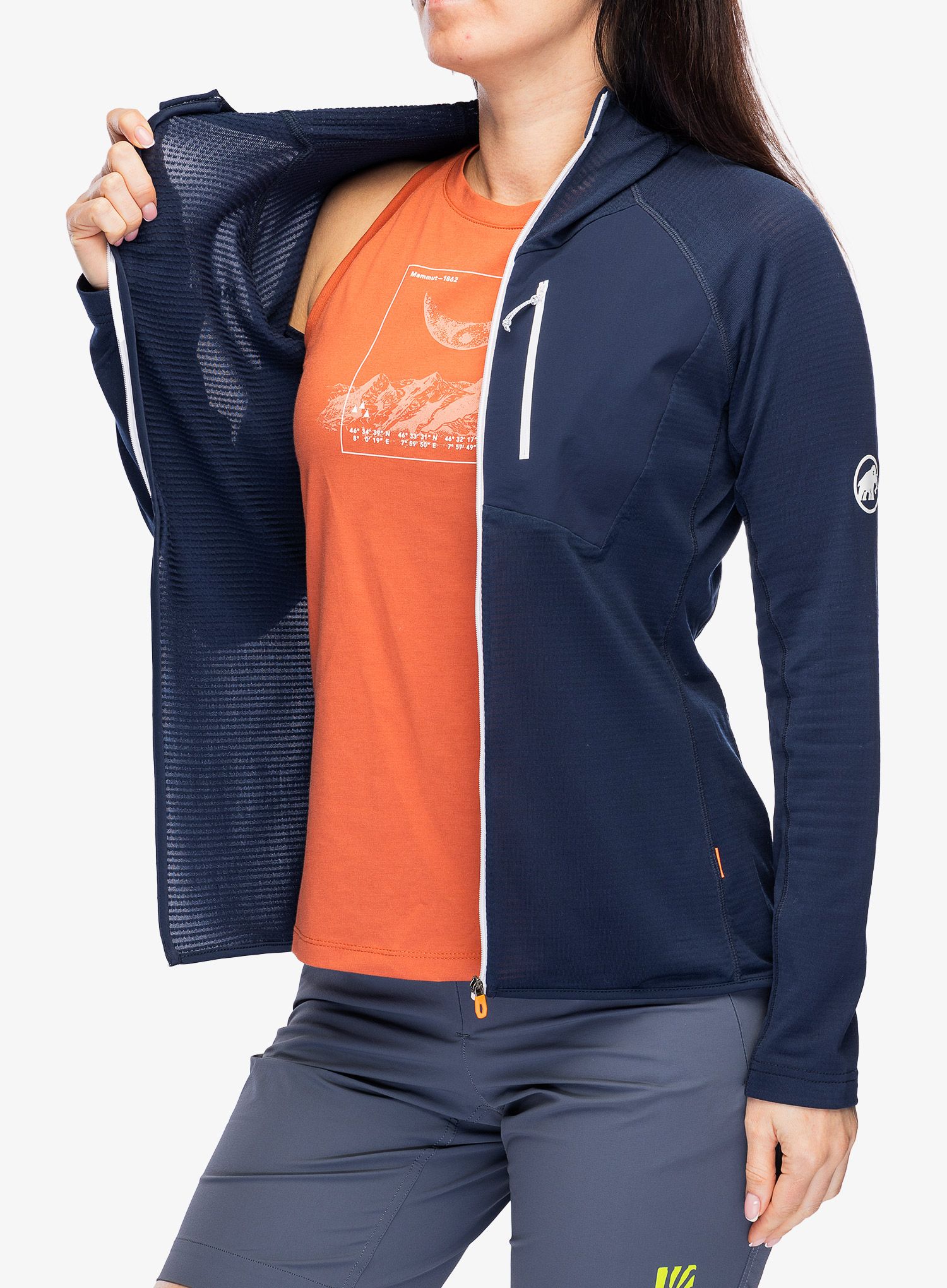 Ženska jopica z zadrgo Mammut Aenergy Light ML Hooded Jacket - marine
