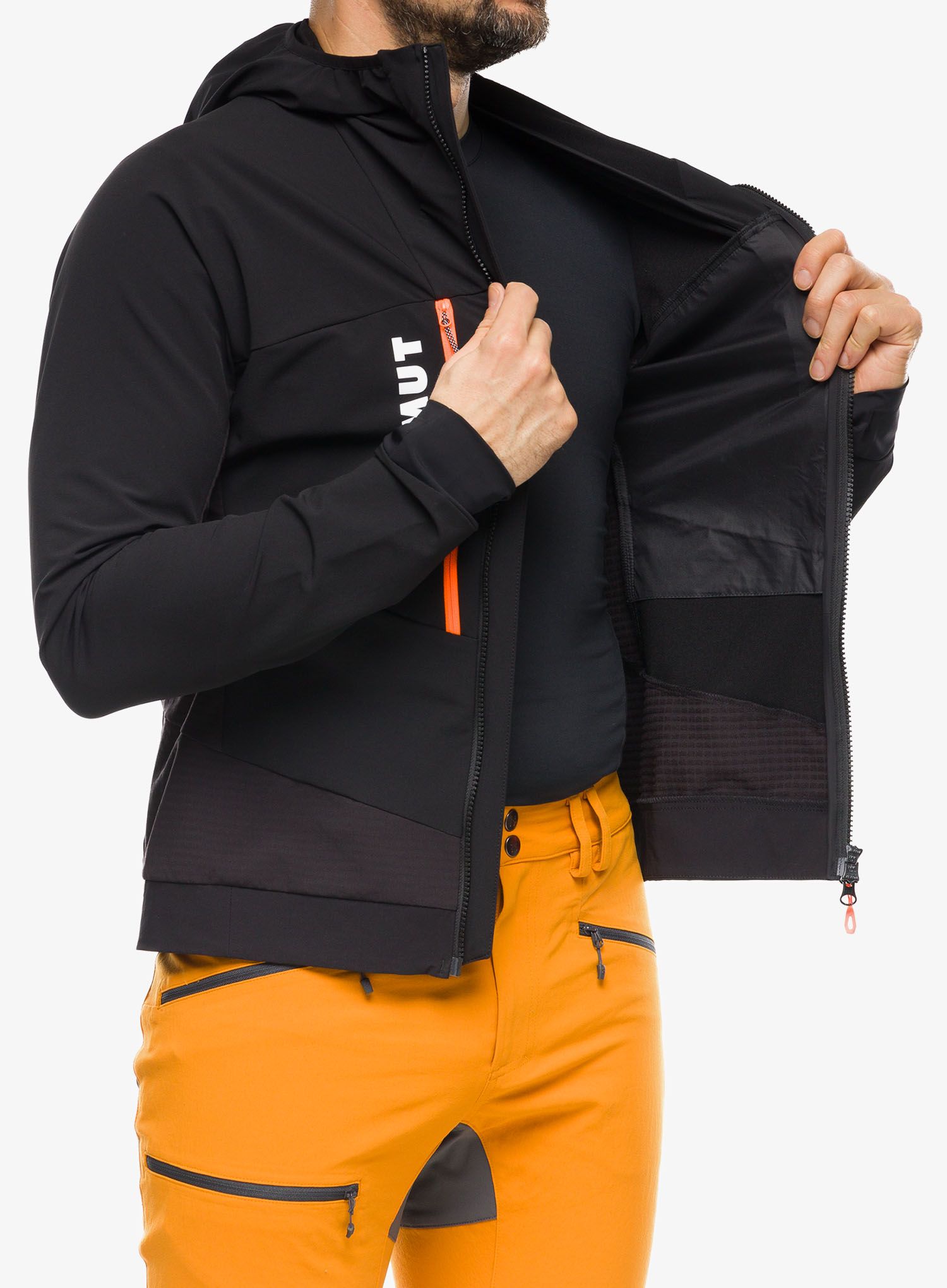 Softshell jakna Mammut Aenergy SO Hybrid Hooded Jacket - black/vibrant orange