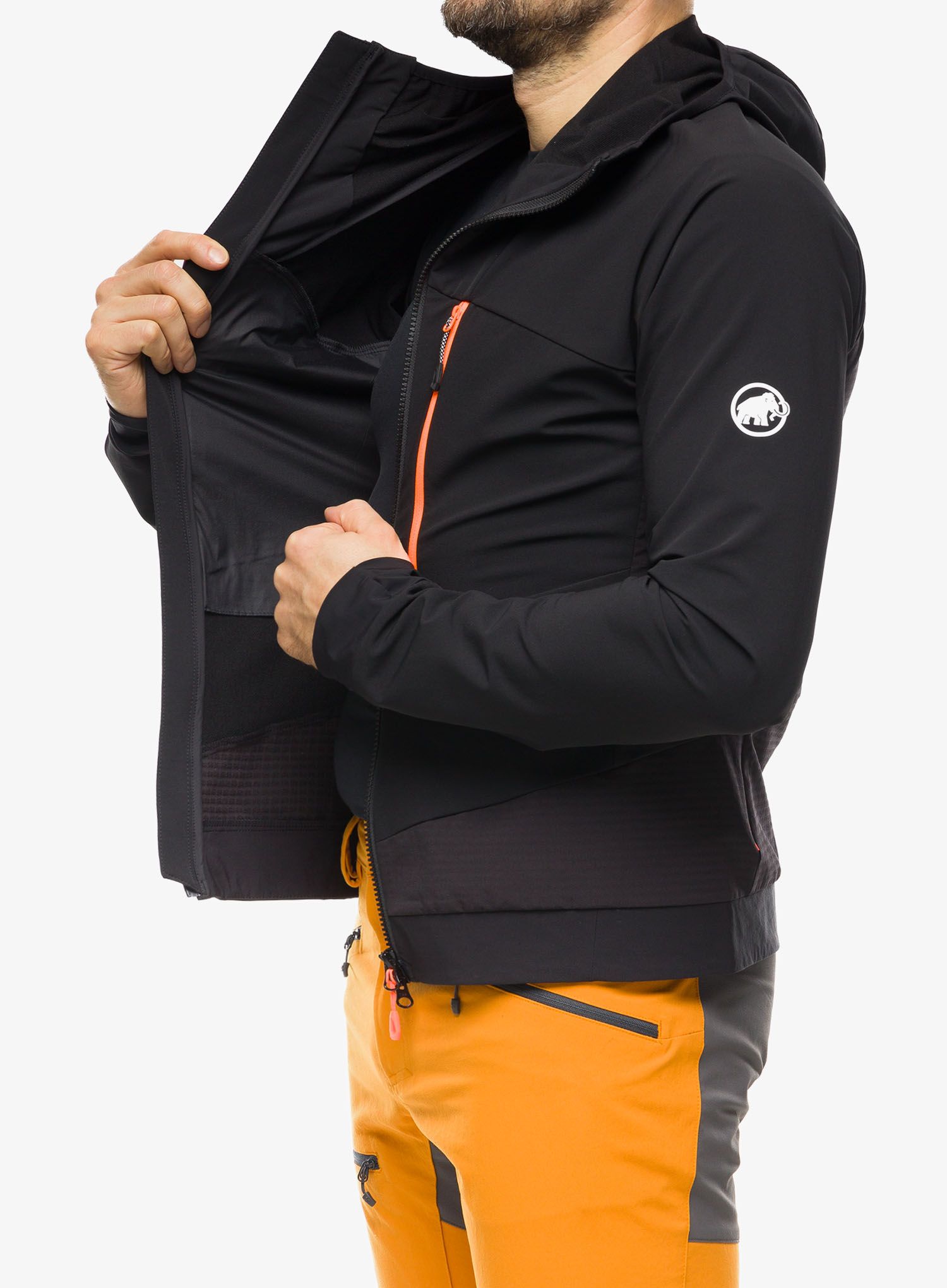 Softshell jakna Mammut Aenergy SO Hybrid Hooded Jacket - black/vibrant orange