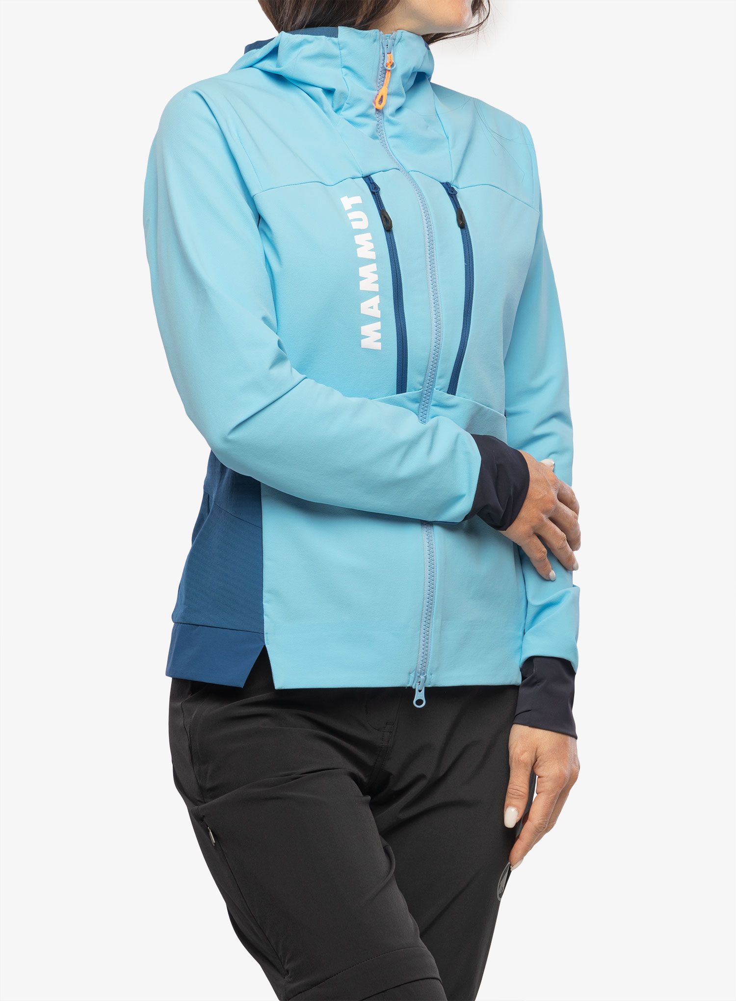 Ženska softshell jakna Mammut Aenergy SO Hybrid Hooded Jacket - cool blue/deep ice