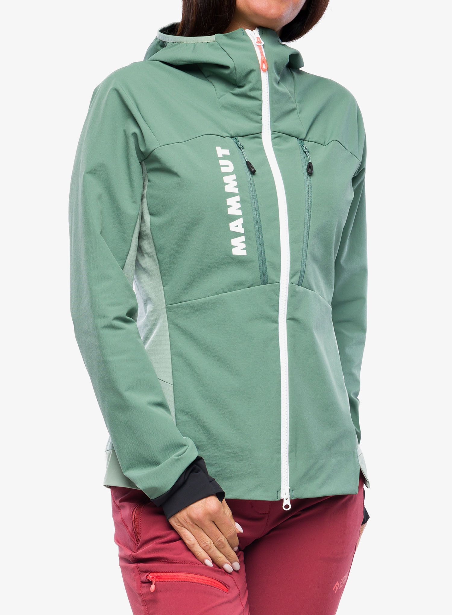 Ženski softshell Mammut Aenergy SO Hybrid Hooded Jacket - dark jade/jade