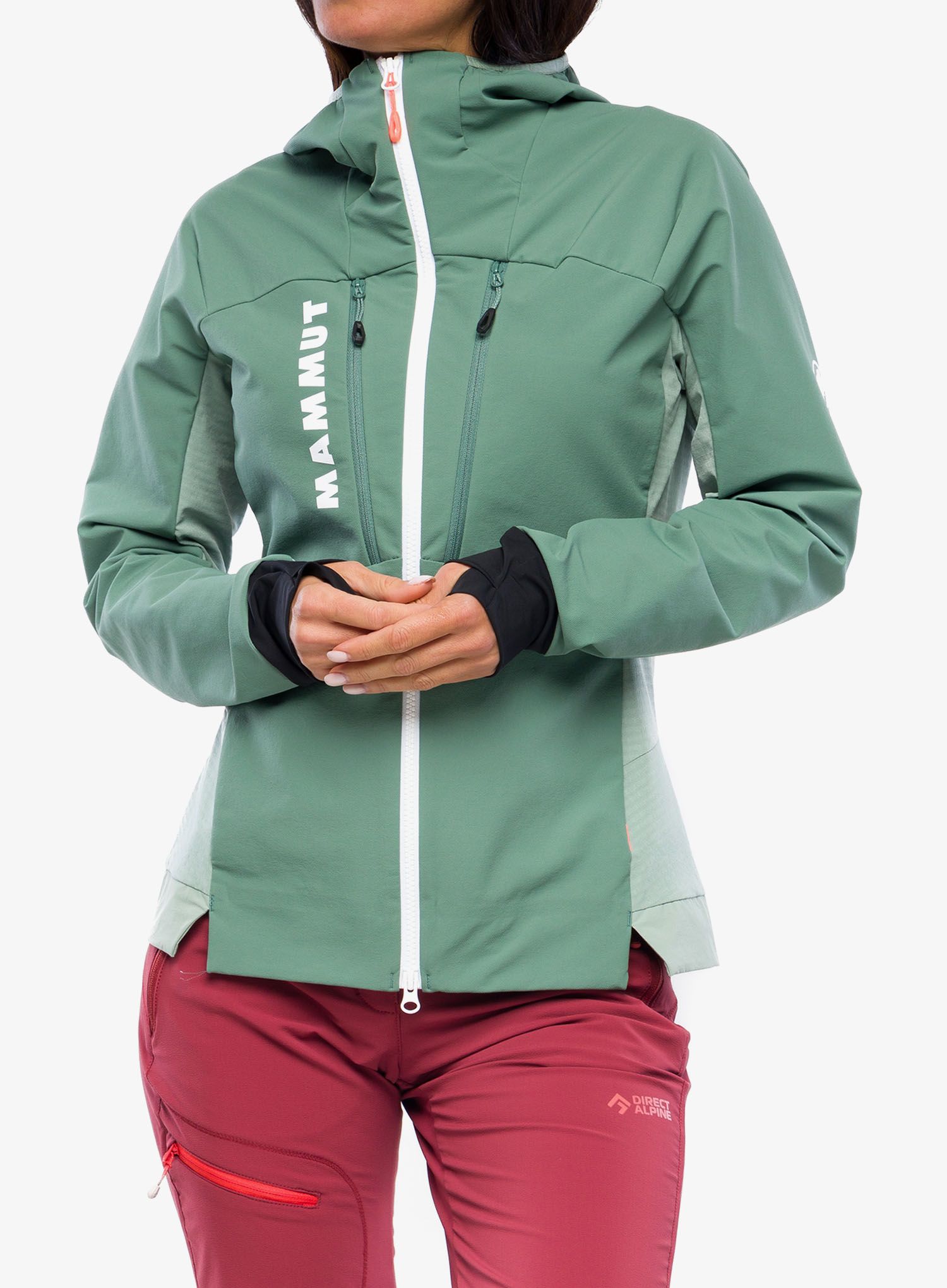 Ženski softshell Mammut Aenergy SO Hybrid Hooded Jacket - dark jade/jade