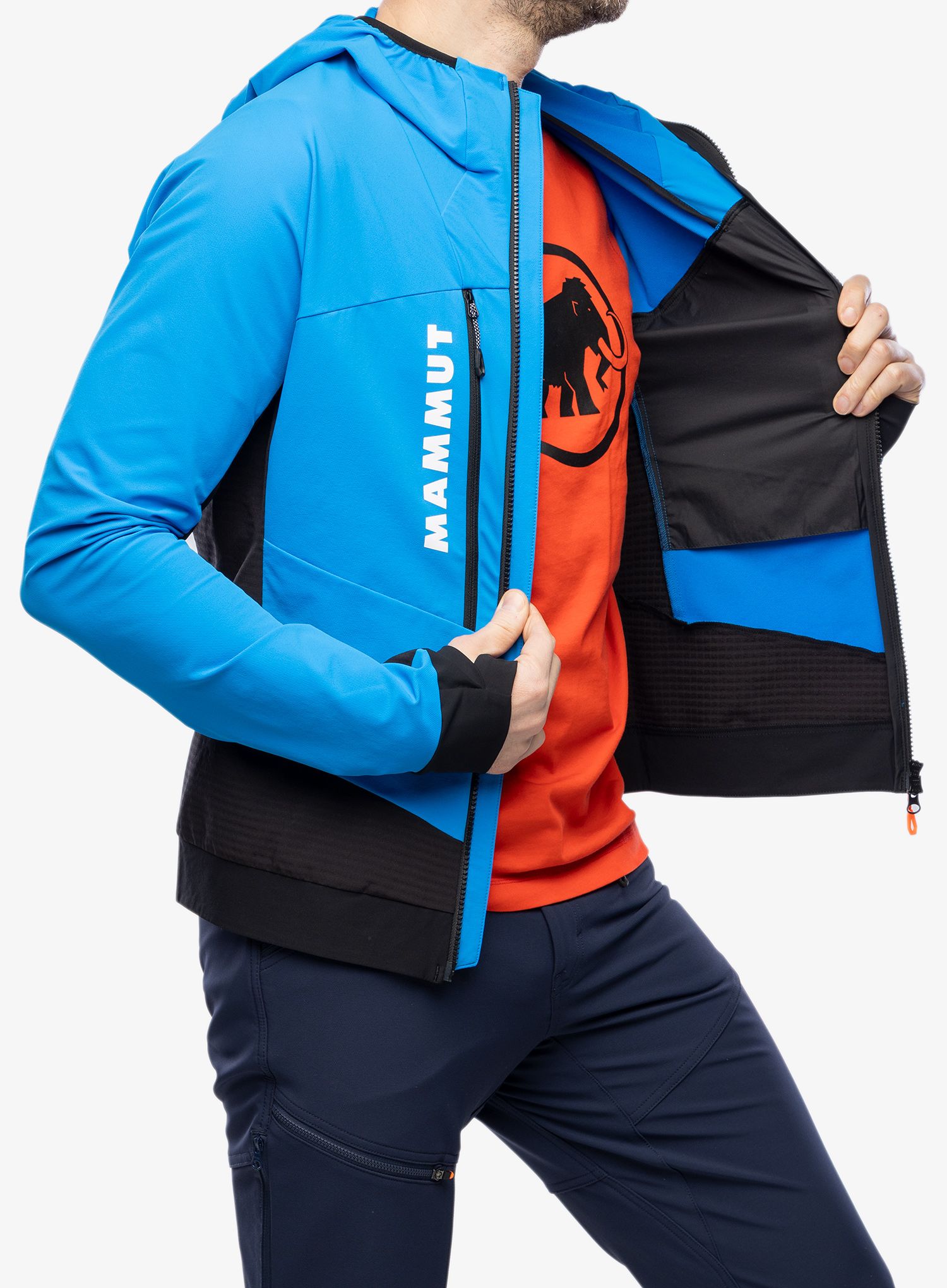 Softshell jakna Mammut Aenergy SO Hybrid Hooded Jacket - glacier blue/black