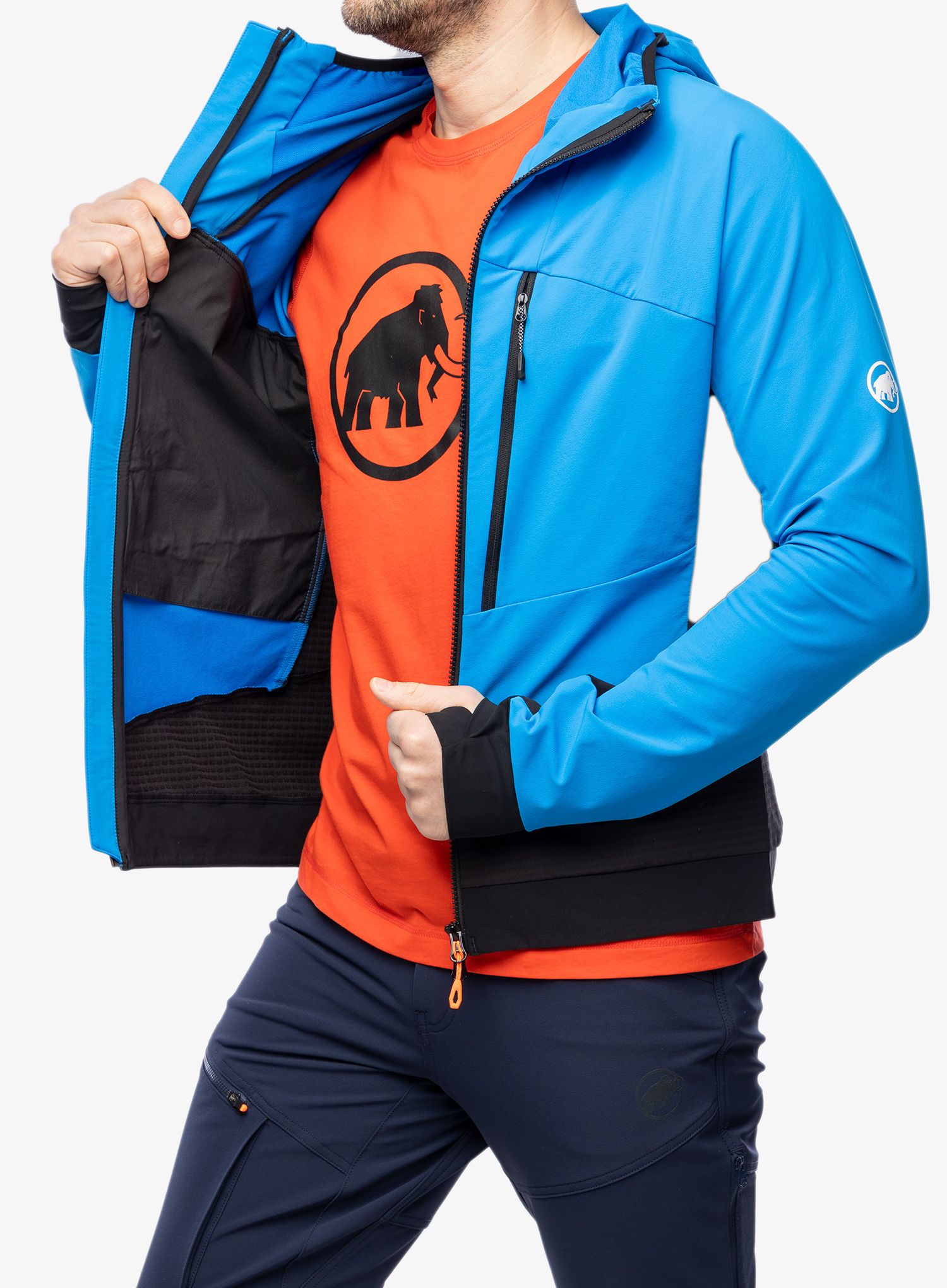 Softshell jakna Mammut Aenergy SO Hybrid Hooded Jacket - glacier blue/black