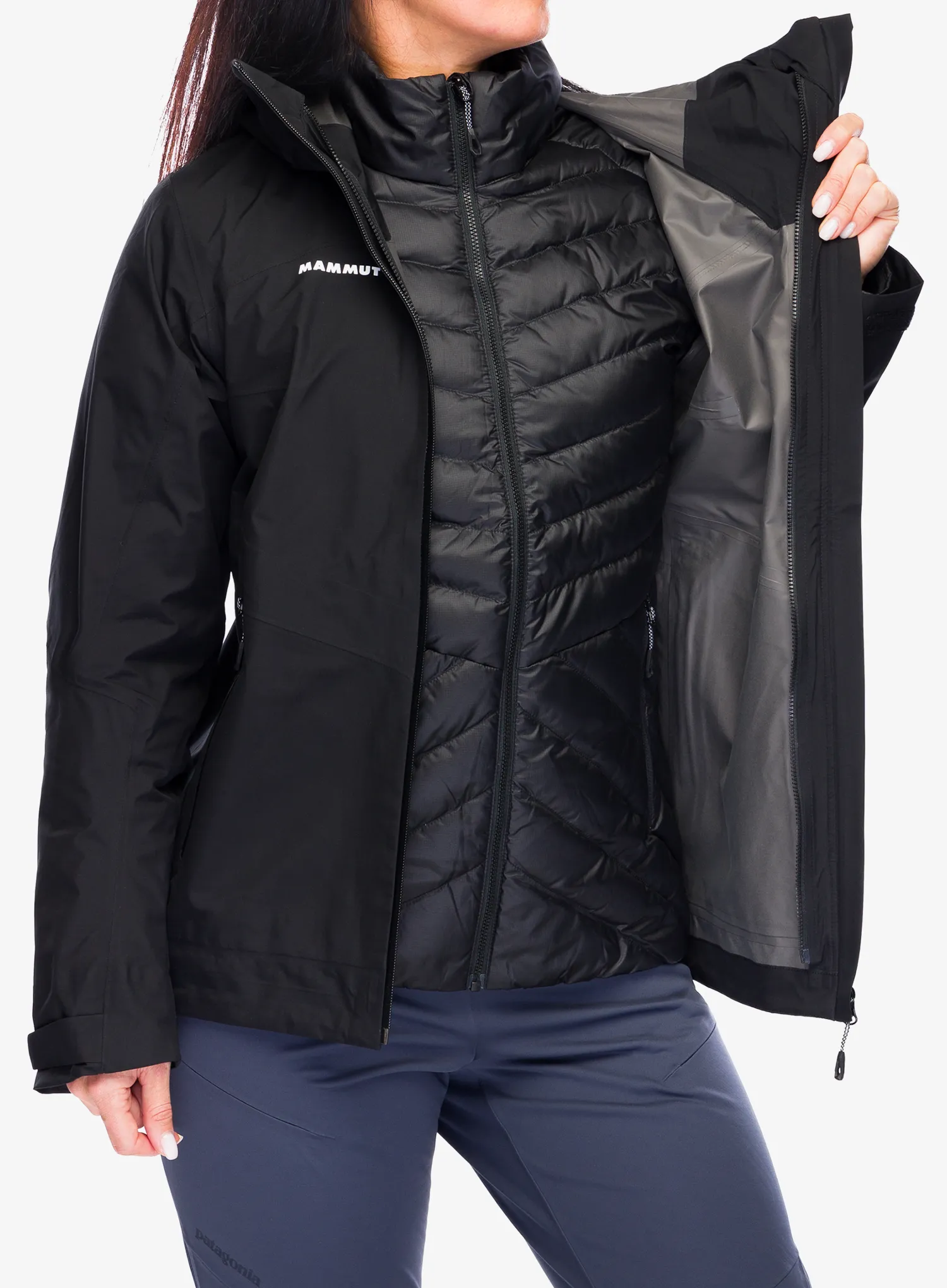 Ženska jakna Mammut Convey 3in1 HS Hooded Jacket - black/black