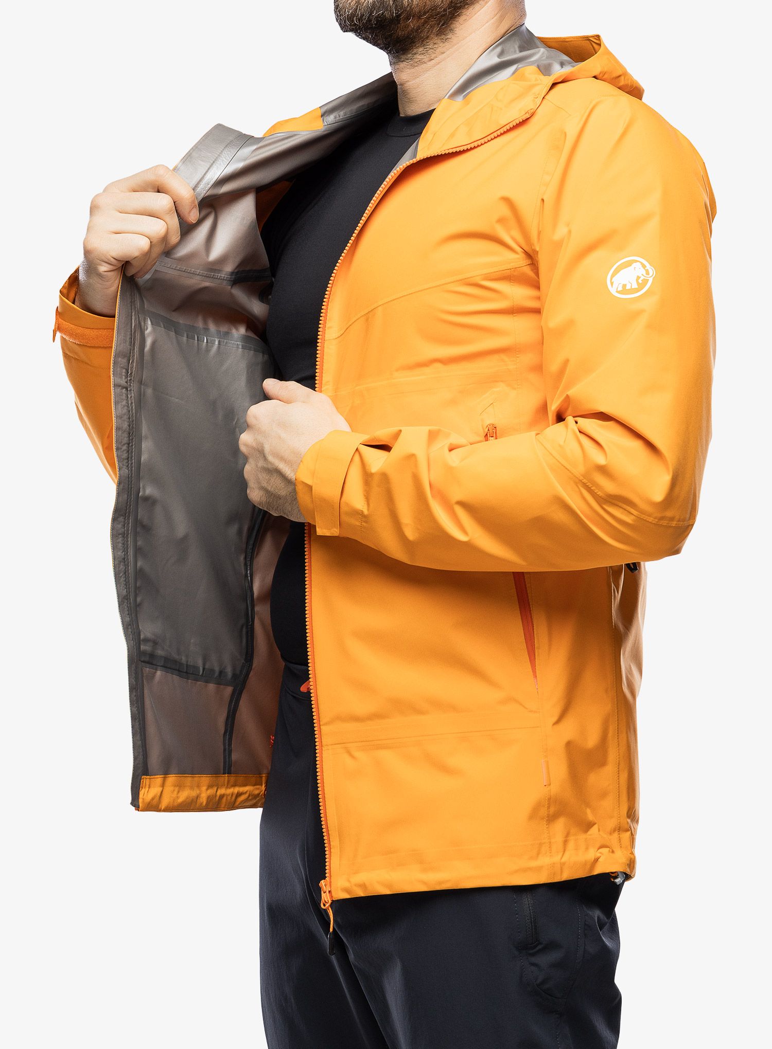 Moška dežna jakna Mammut Convey Tour HS Hooded Jacket - tangerine