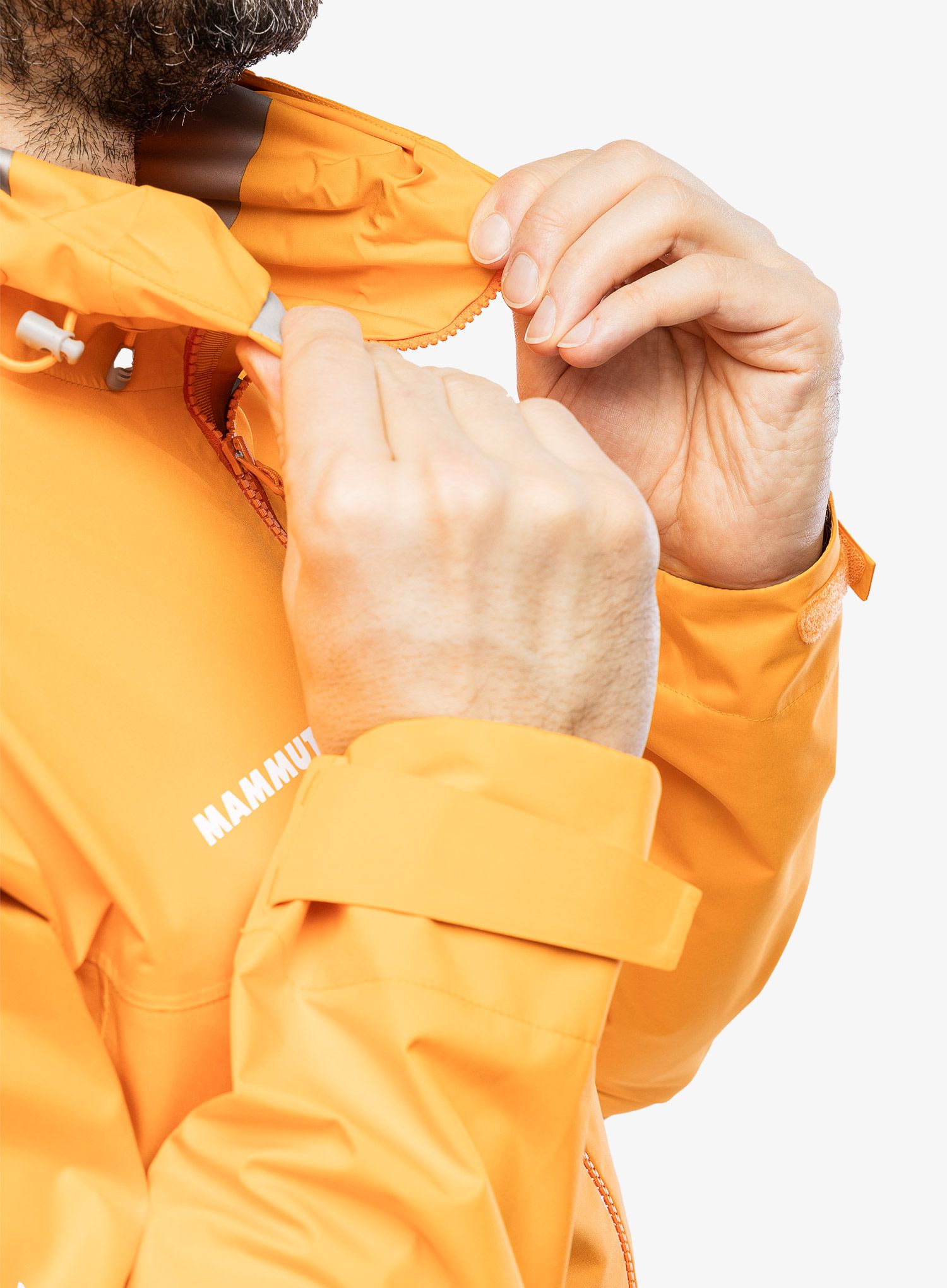 Moška dežna jakna Mammut Convey Tour HS Hooded Jacket - tangerine