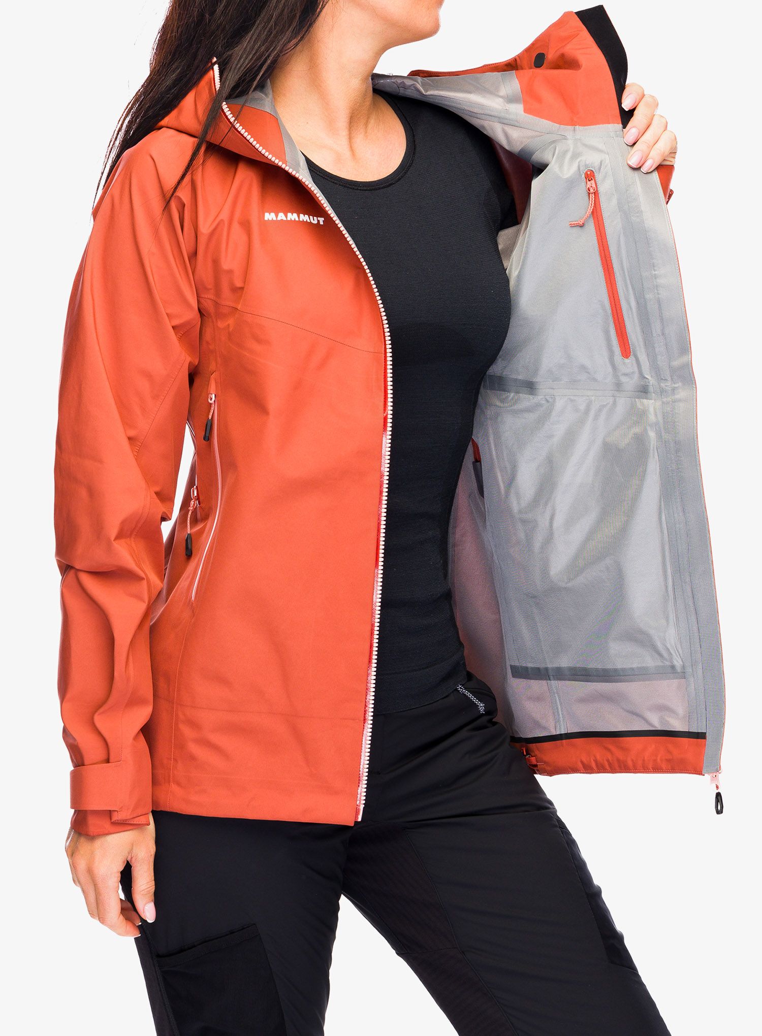 Ženska nepremočljiva jakna Mammut Crater IV HS Hooded Jacket - brick