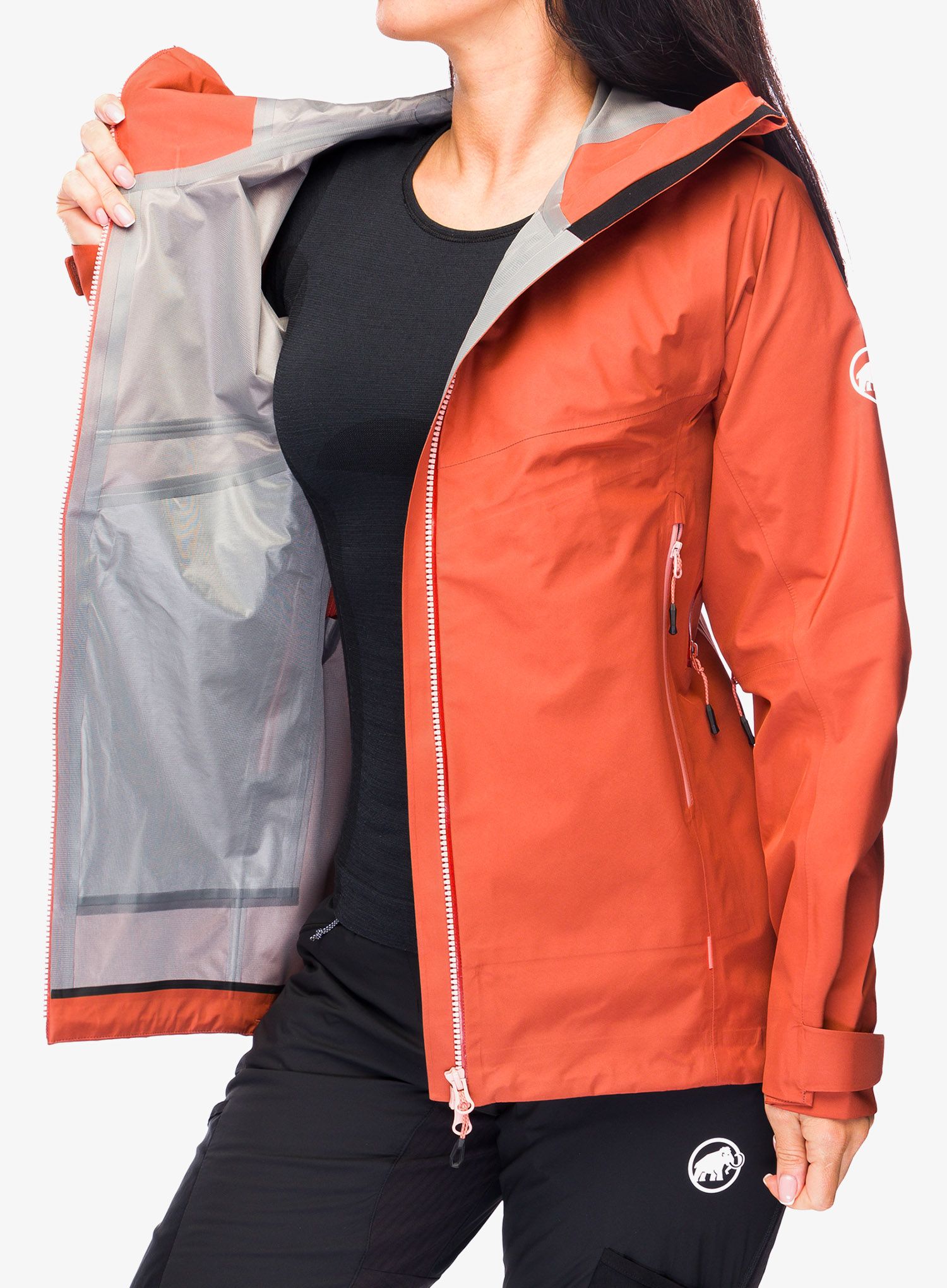 Ženska nepremočljiva jakna Mammut Crater IV HS Hooded Jacket - brick