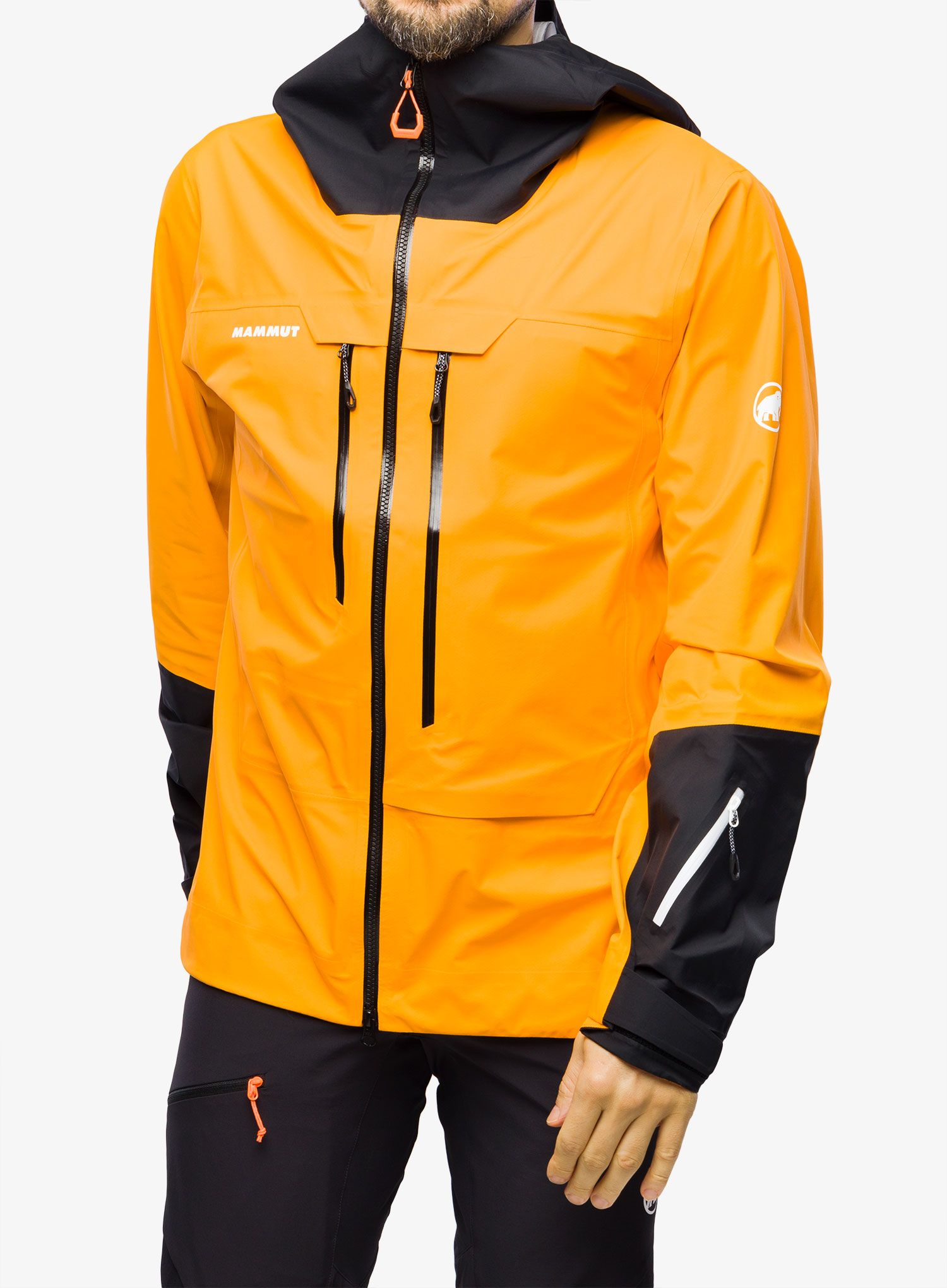 Moška smučarska jakna Mammut Haldigrat Air HS Hooded Jacket - tangerine/black