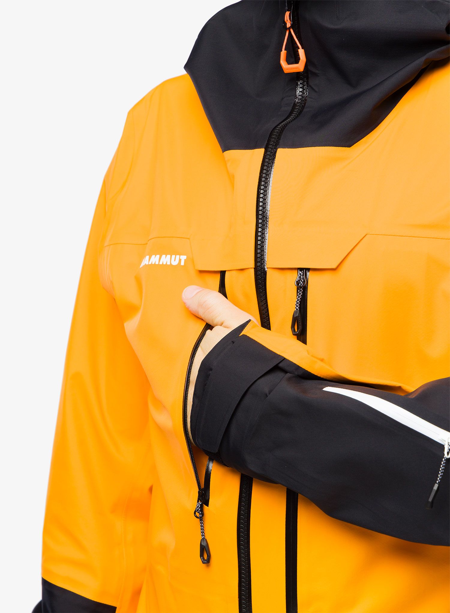 Moška smučarska jakna Mammut Haldigrat Air HS Hooded Jacket - tangerine/black