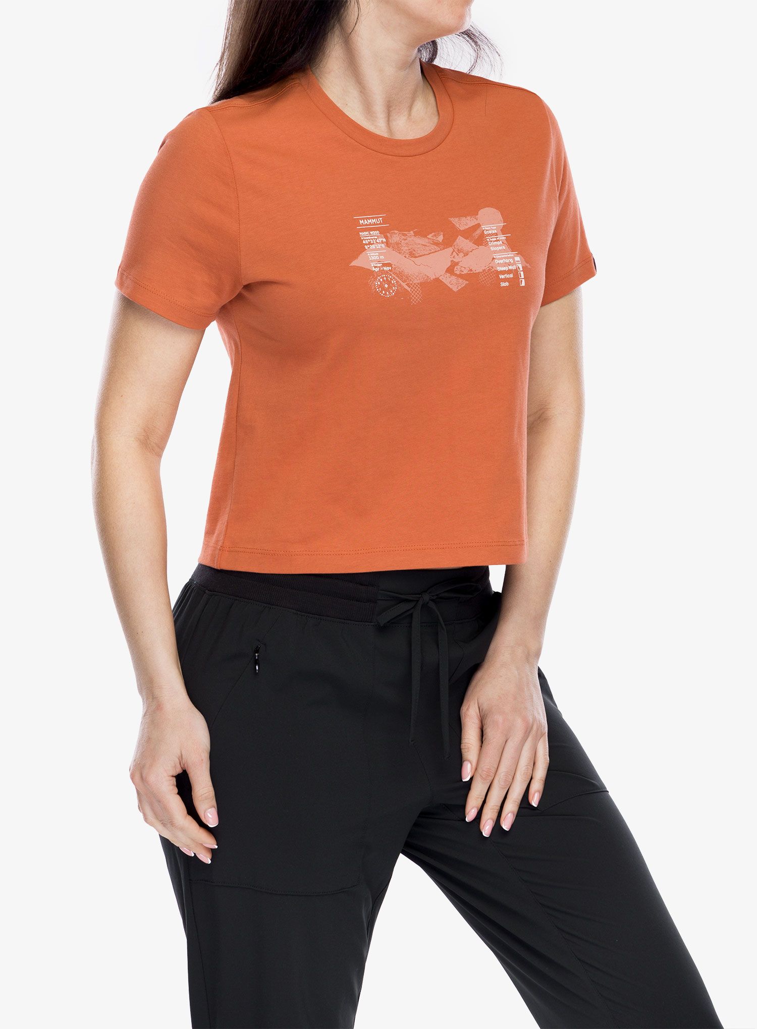 Ženska majica Mammut Massone T-Shirt Cropped Rocks - brick