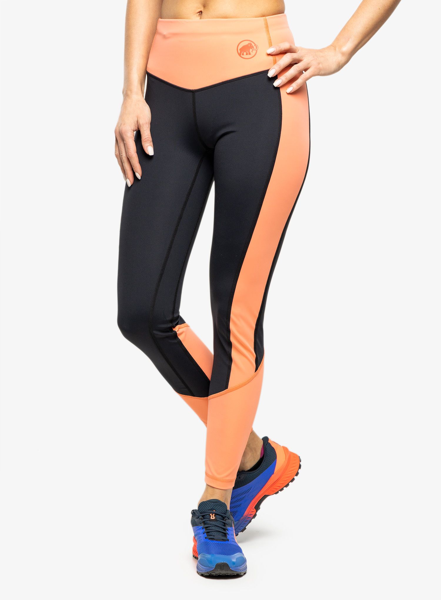 Ženske pajkice Mammut Massone Tights - black/salmon