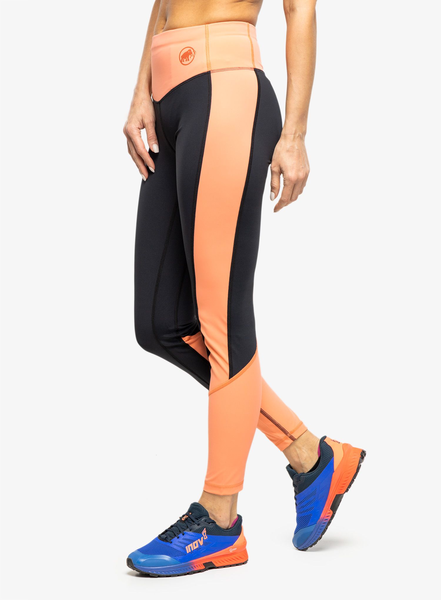 Ženske pajkice Mammut Massone Tights - black/salmon