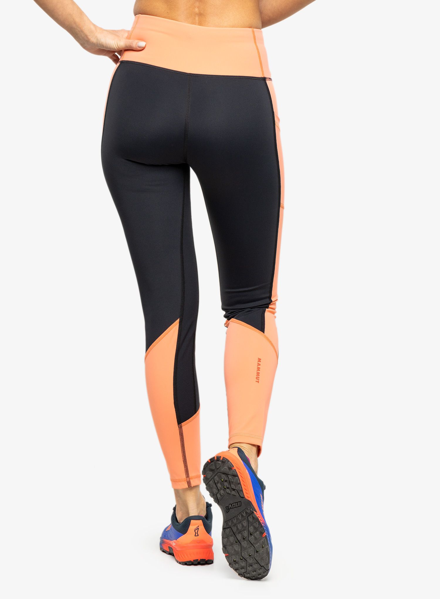 Ženske pajkice Mammut Massone Tights - black/salmon