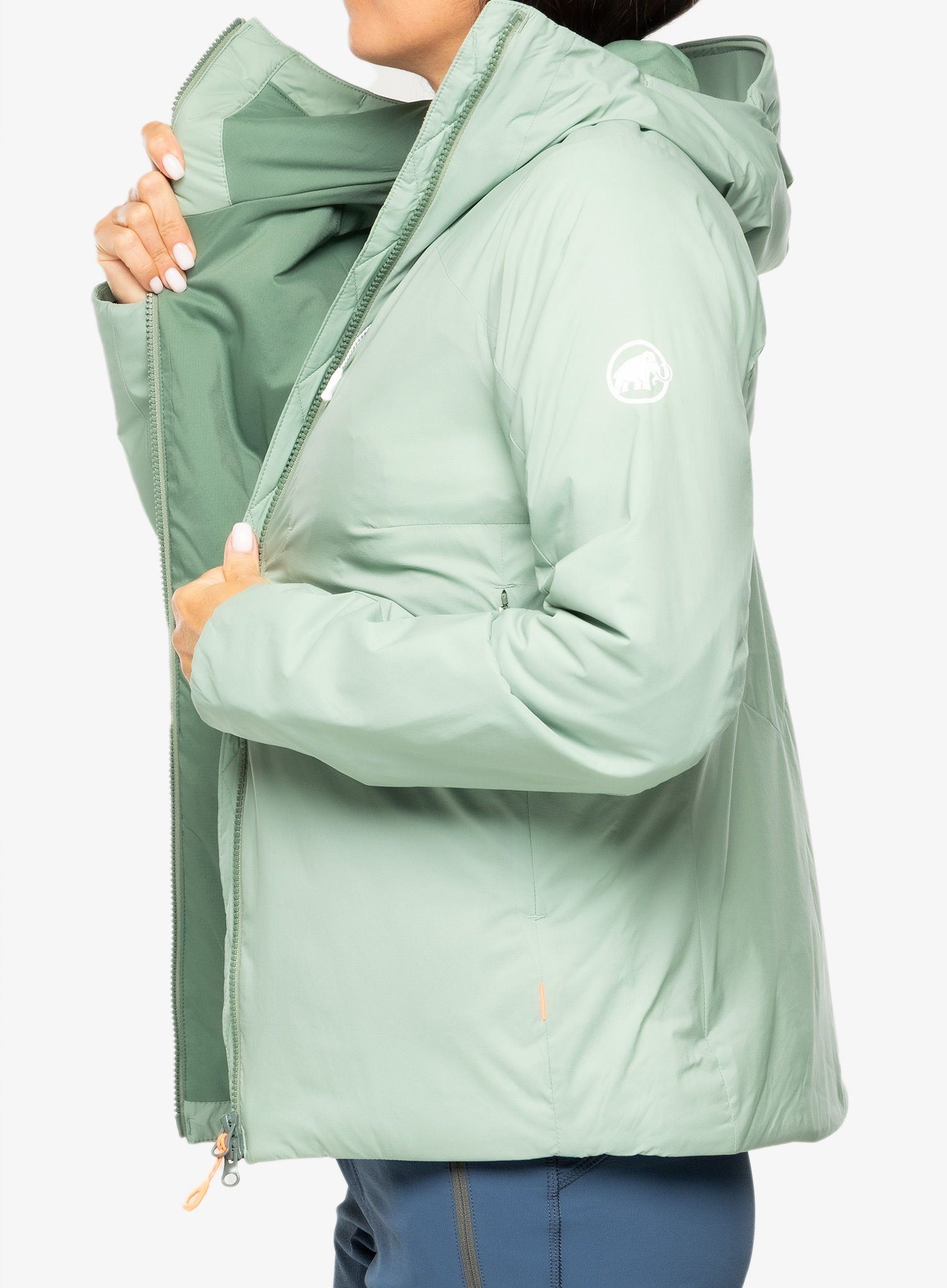 Ženska sintetična jakna Mammut Rime IN Flex Hooded Jacket - jade