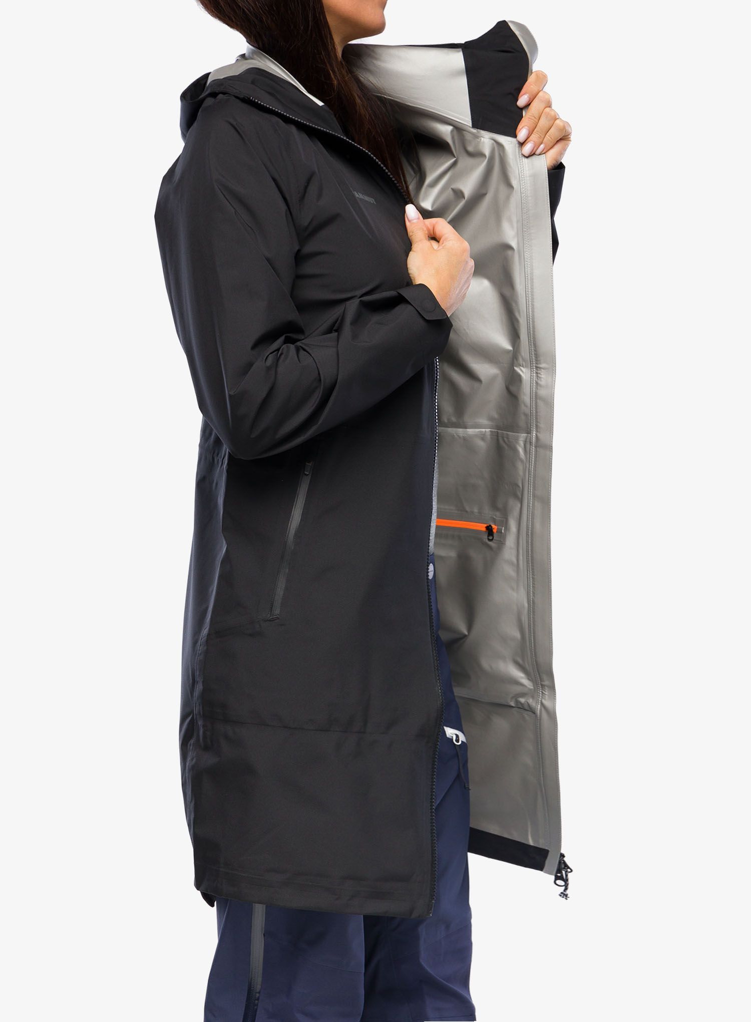 Ženski plašč Mammut Seon Pac HS Hooded Parka - black/black