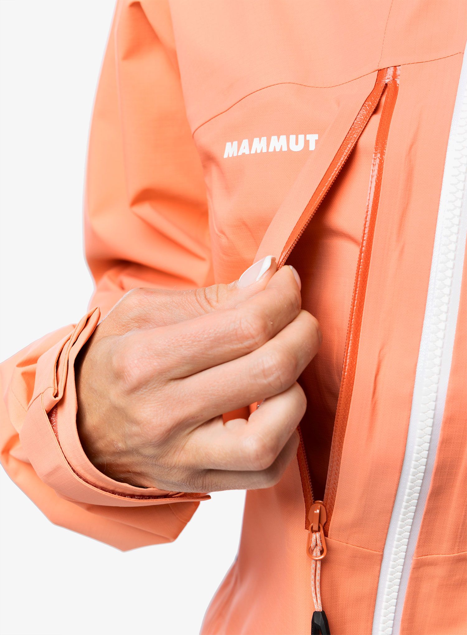 Ženska hardshell jakna Mammut Taiss HS Hooded Jacket - salmon