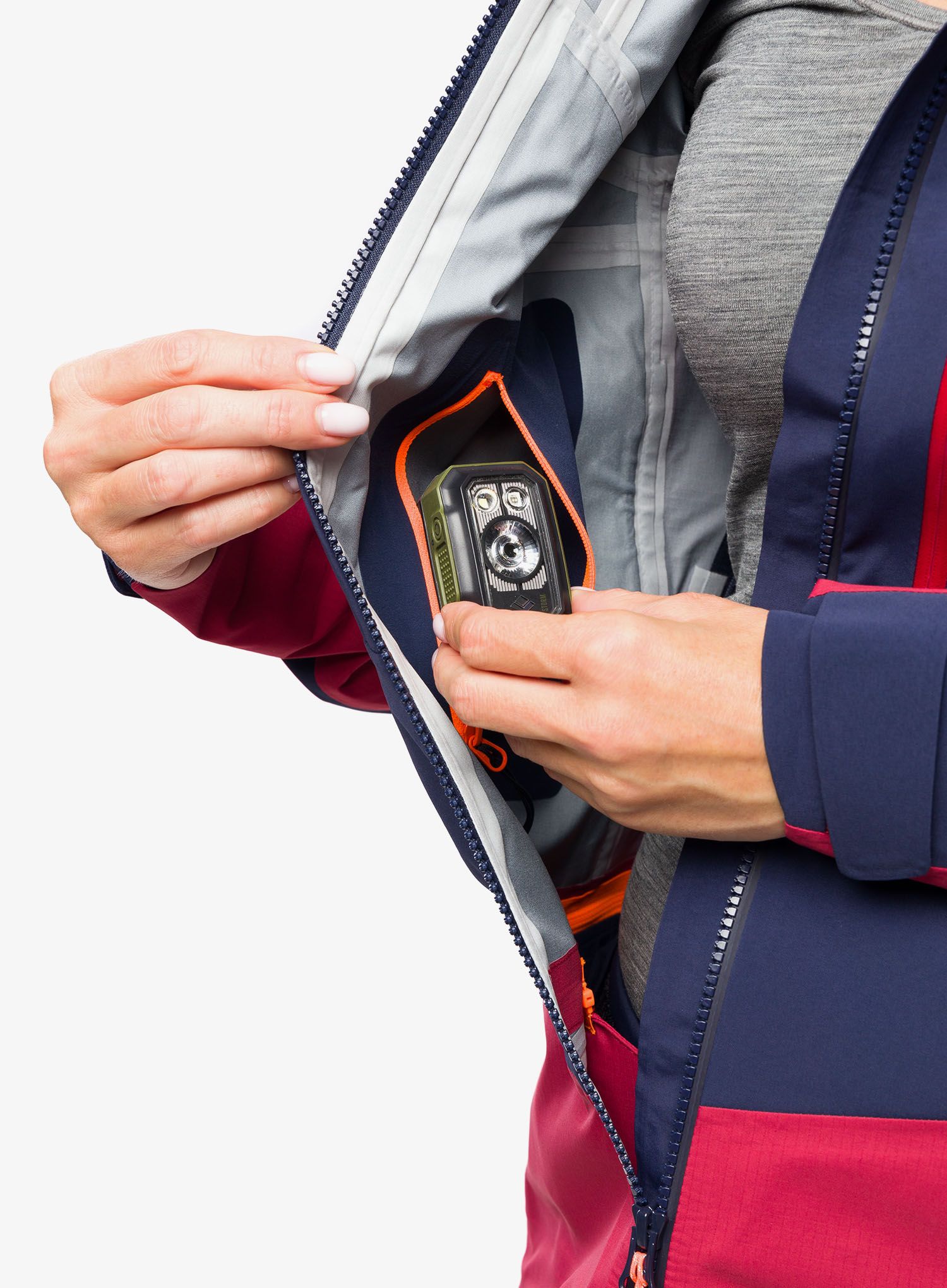 Ženska nepremočljiva jakna Mammut Taiss Pro HS Hooded Jacket - blood red/marine