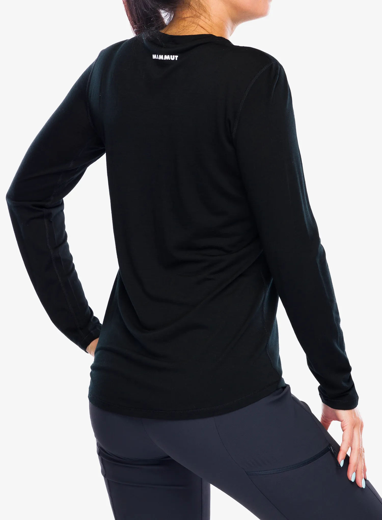 Ženska jopica Mammut Tree Wool FL Longsleeve - black/black