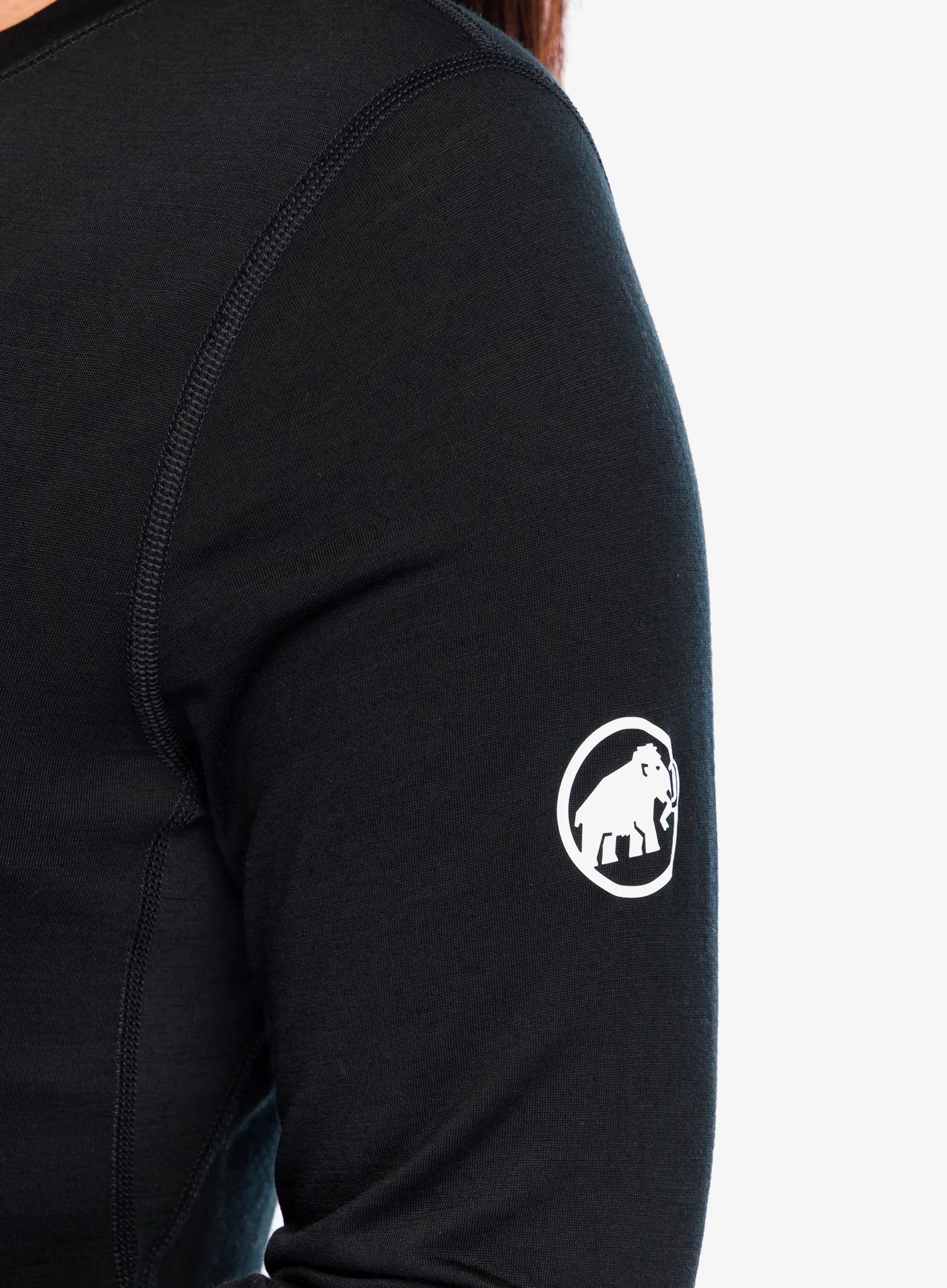 Ženska jopica Mammut Tree Wool FL Longsleeve - black/black