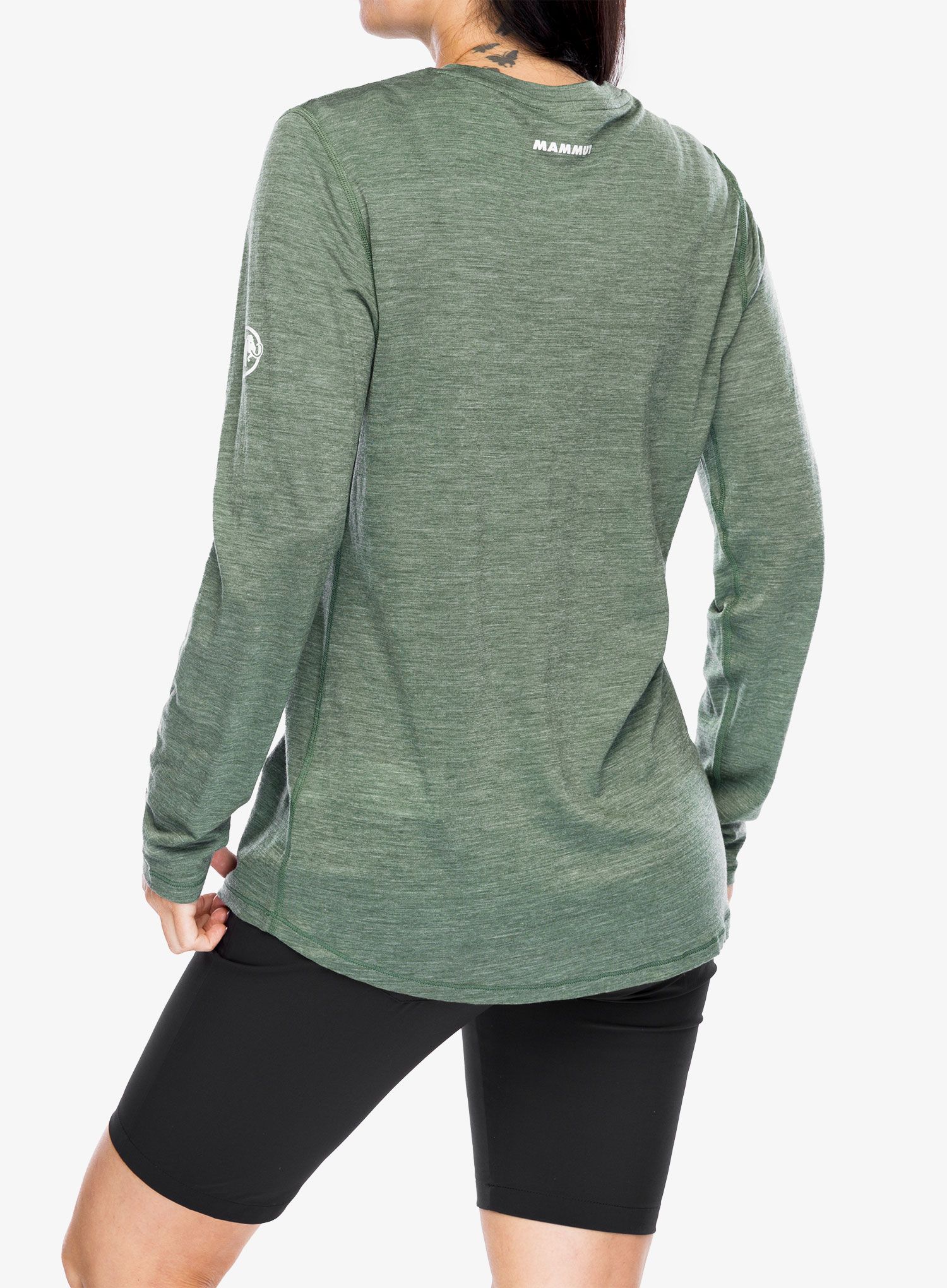Ženska jopica Mammut Tree Wool FL Longsleeve - drk jade melange