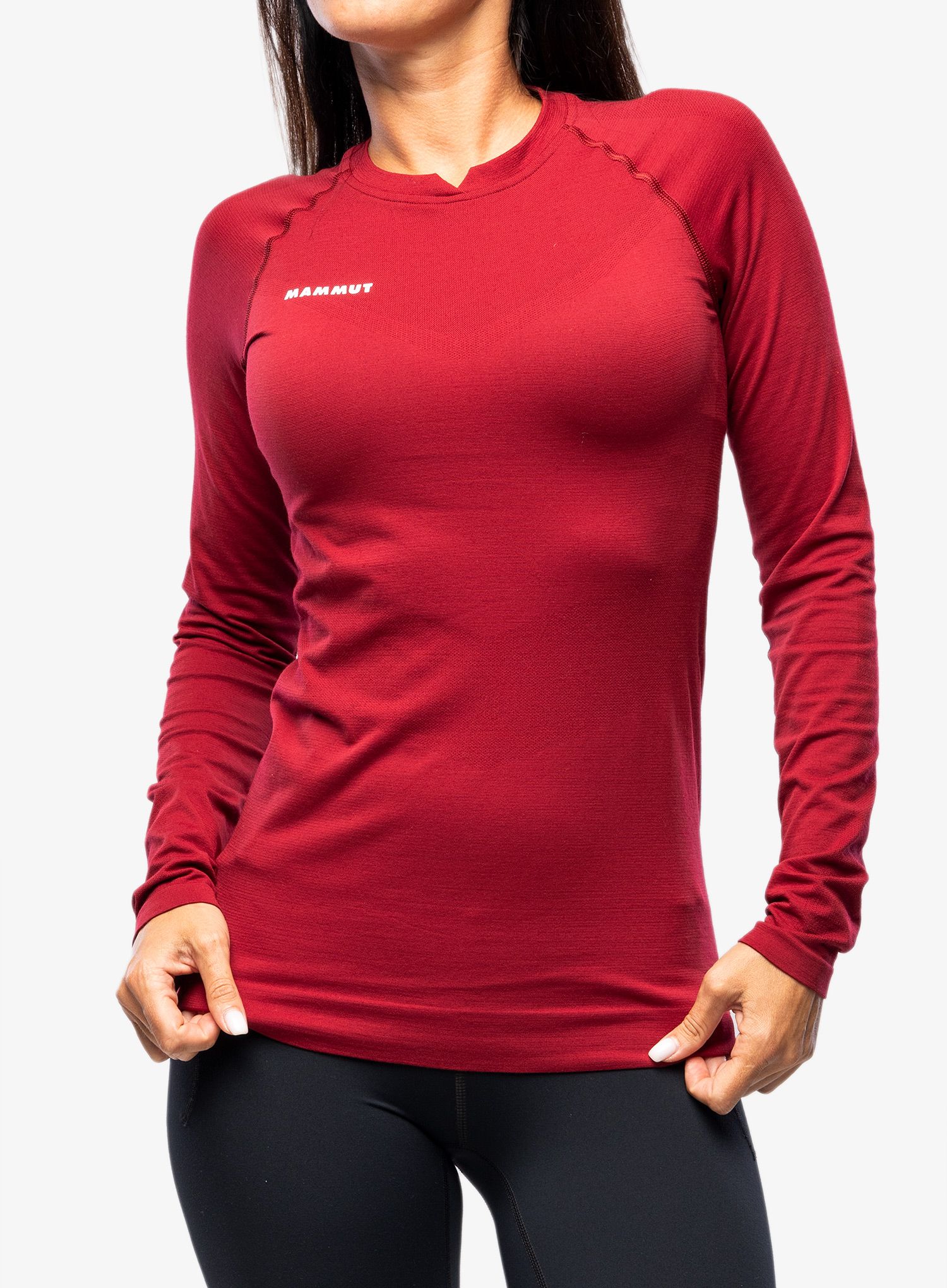 Ženska termo flis jopa Mammut Trift Longsleeve - blood red