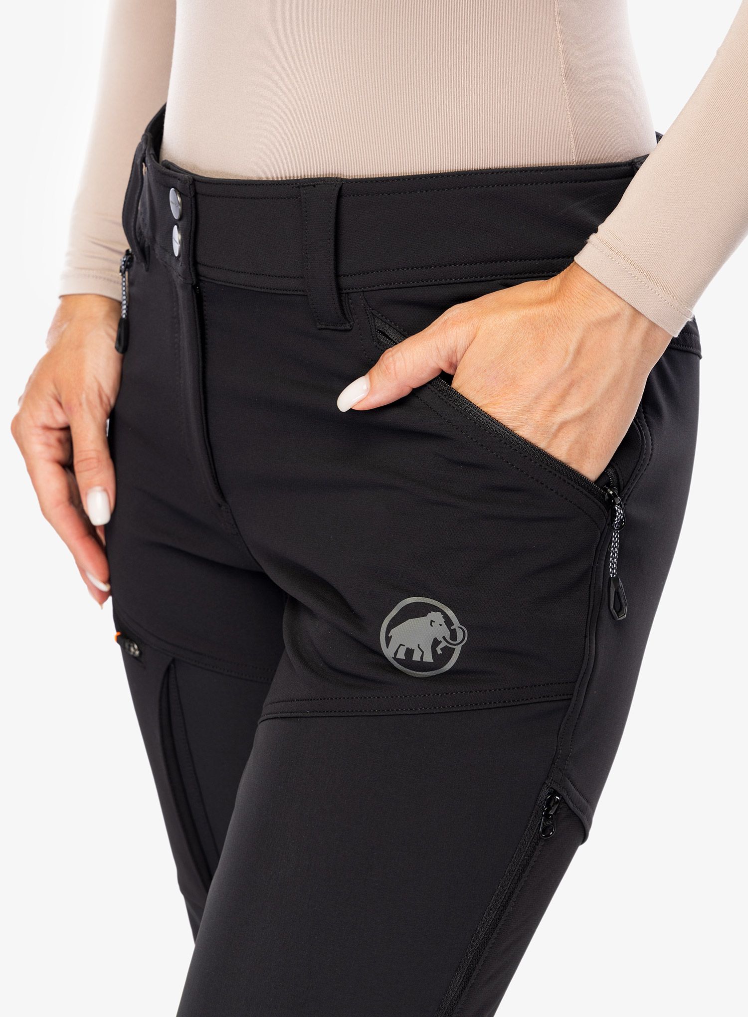 Ženske softshell hlače Mammut Zinal Guide SO Hybrid Pants - black