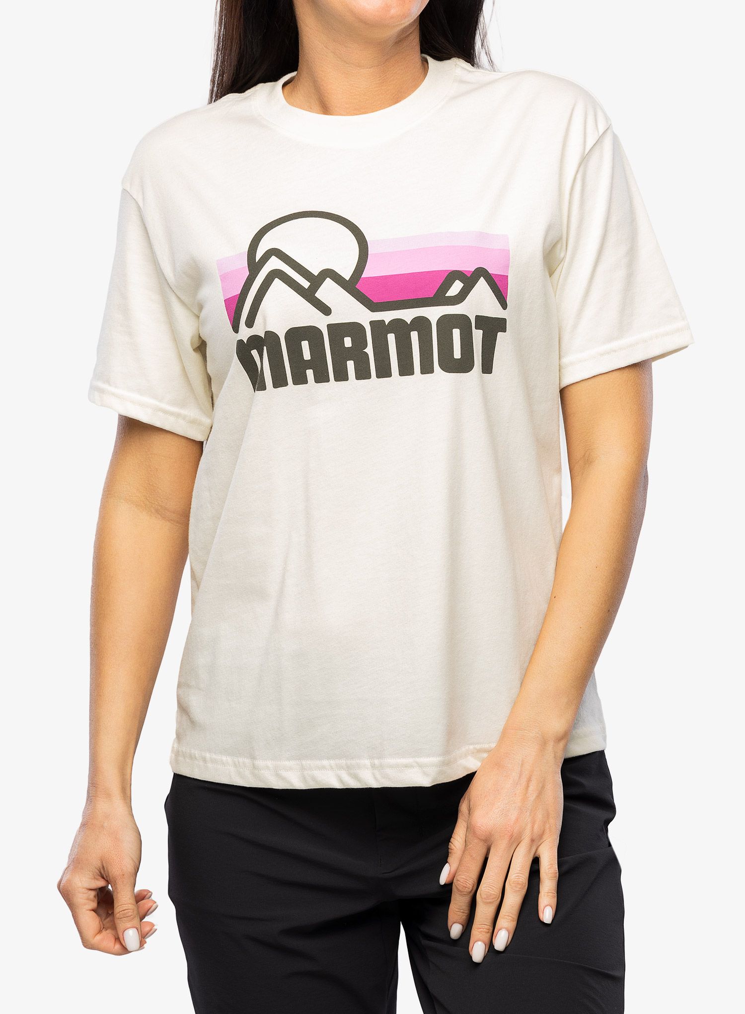Ženska majica s potiskom Marmot Coastal Tee SS - papyrus