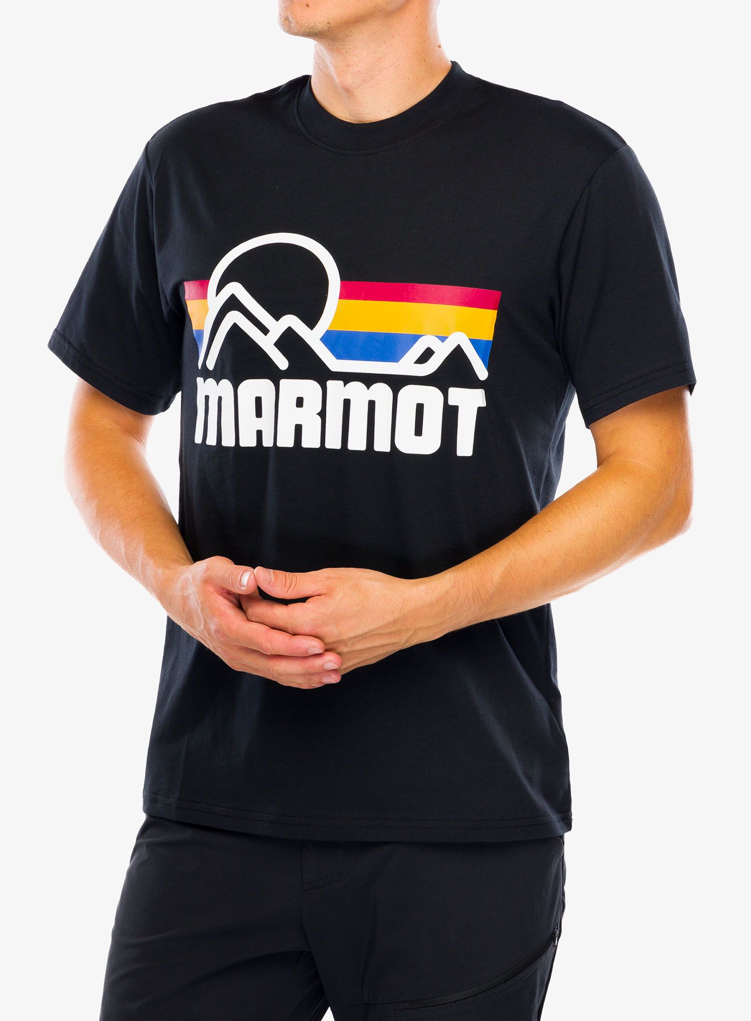 Majica s potiskom Marmot Coastal Tee SS - black/multi
