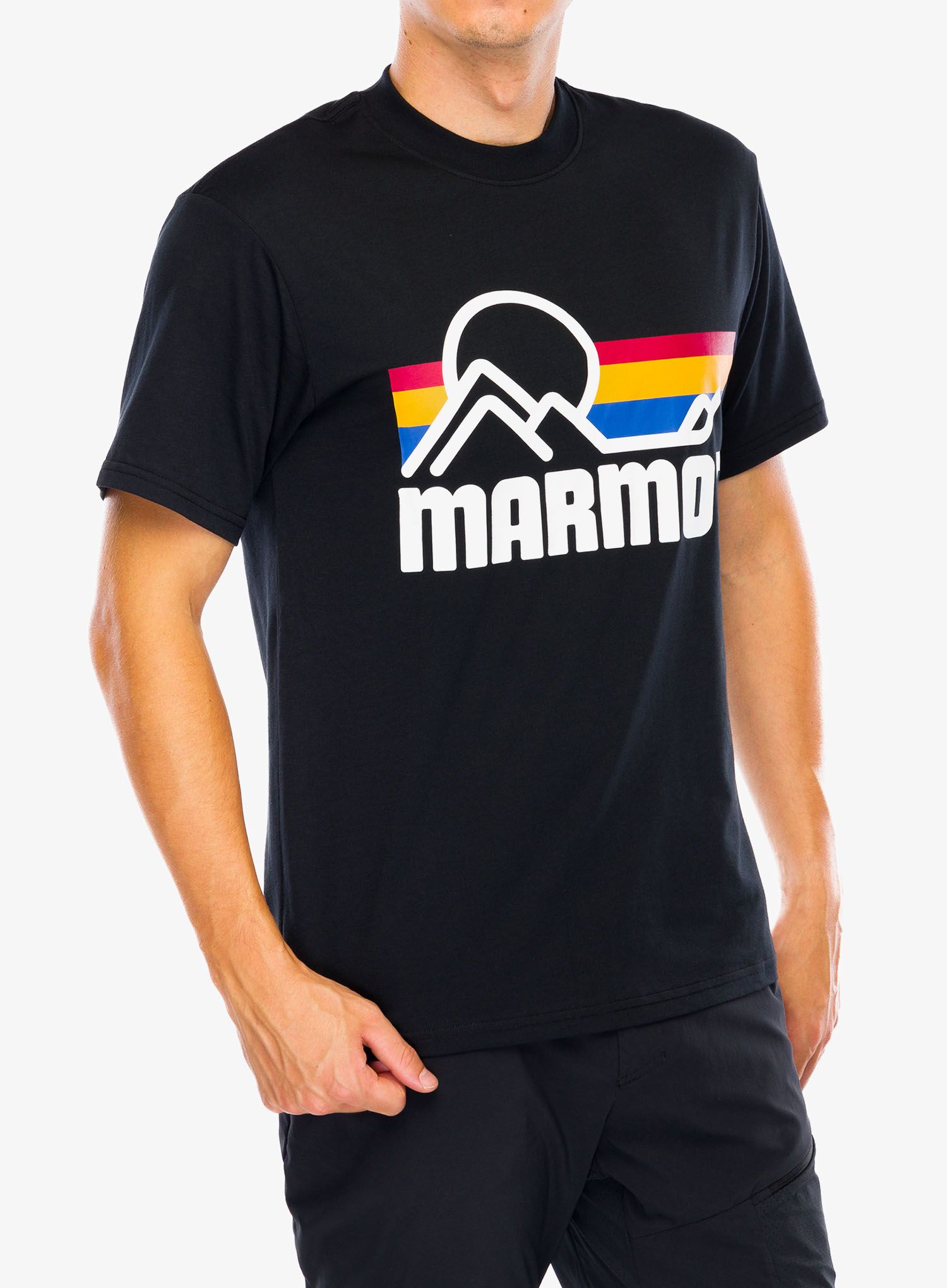 Majica s potiskom Marmot Coastal Tee SS - black/multi