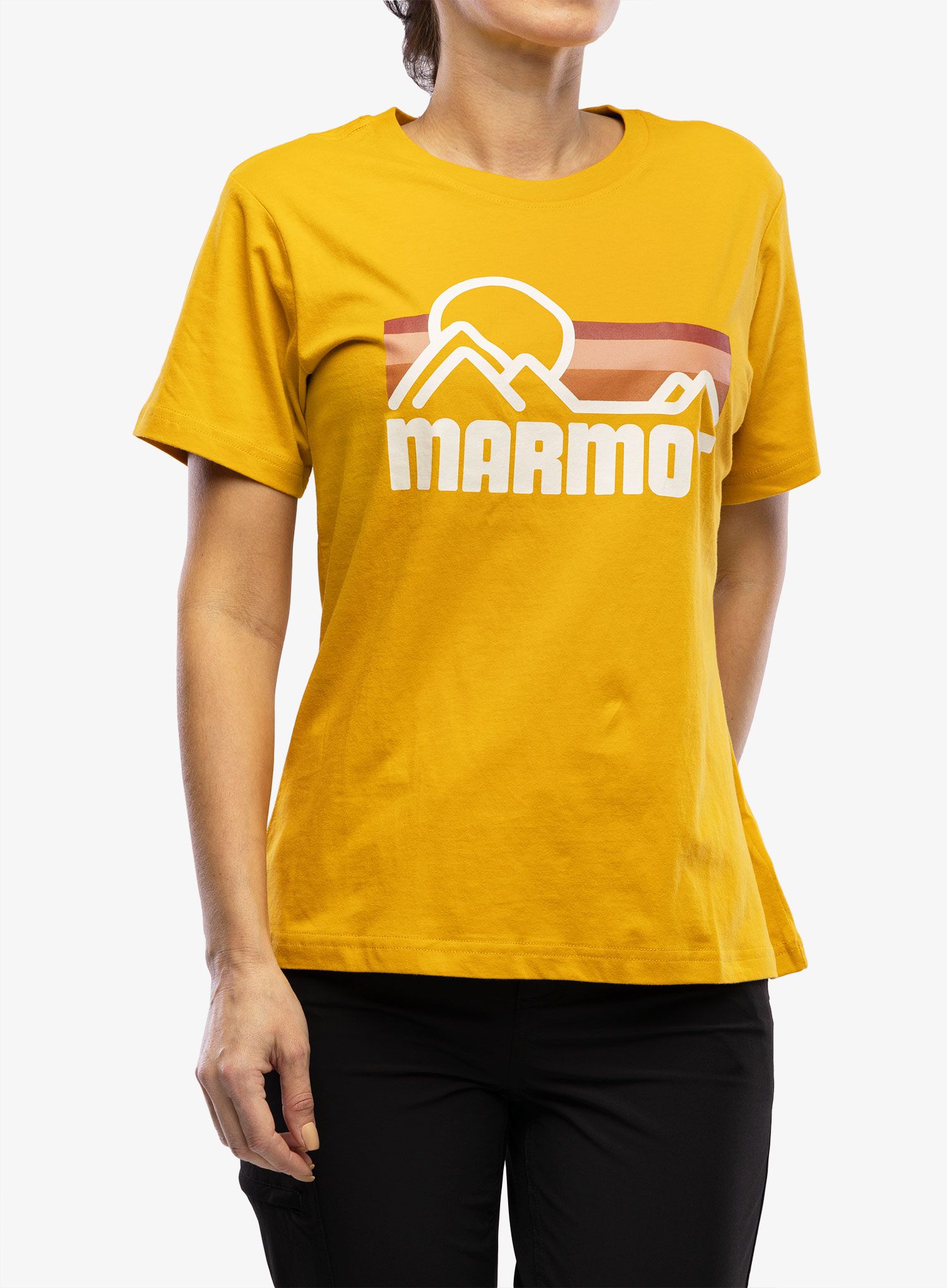 Ženska bombažna majica Marmot Coastal Tee SS - yellow gold