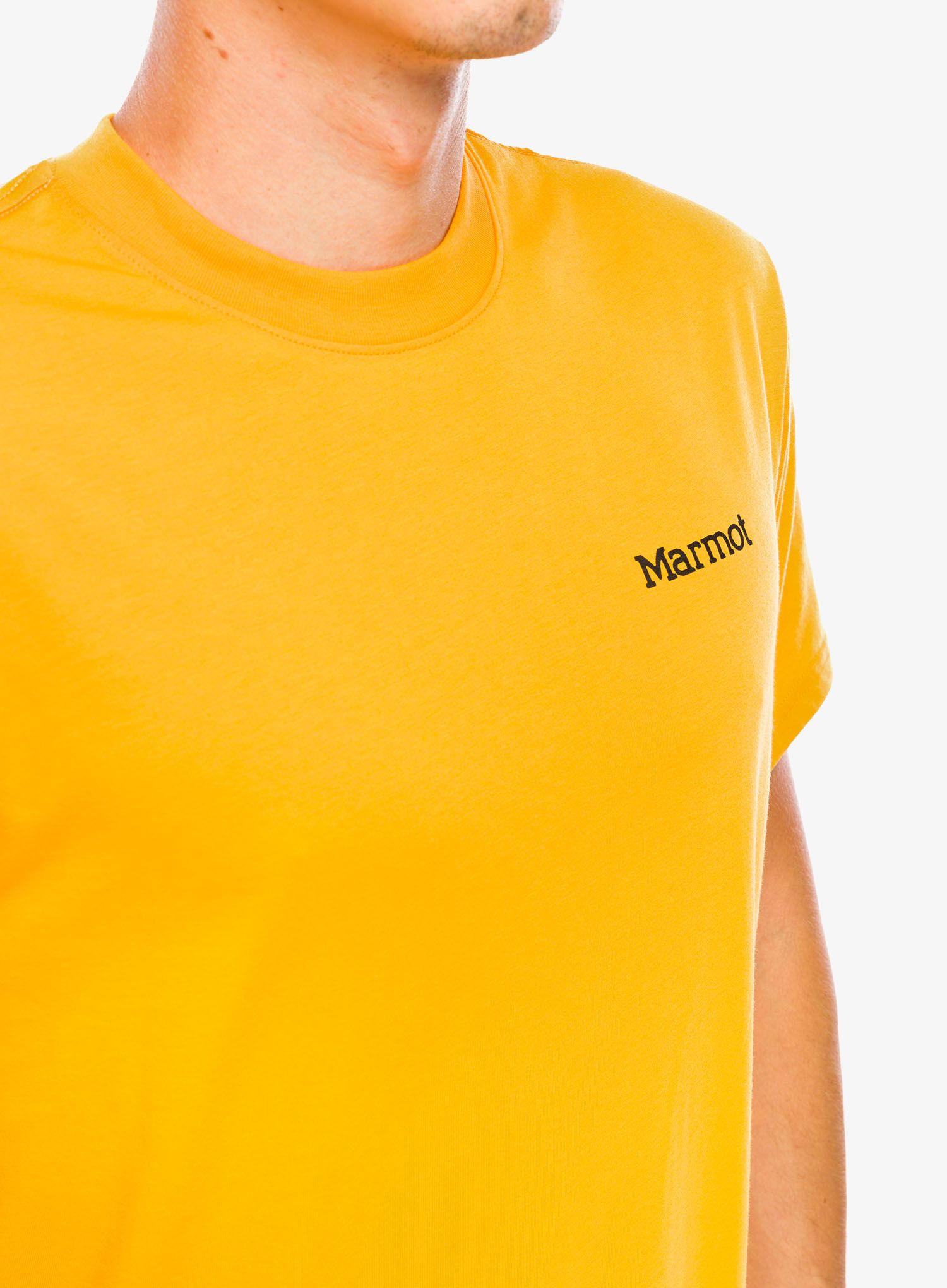 Bombažna majica Marmot Crayon M Dot Tee SS - golden sun