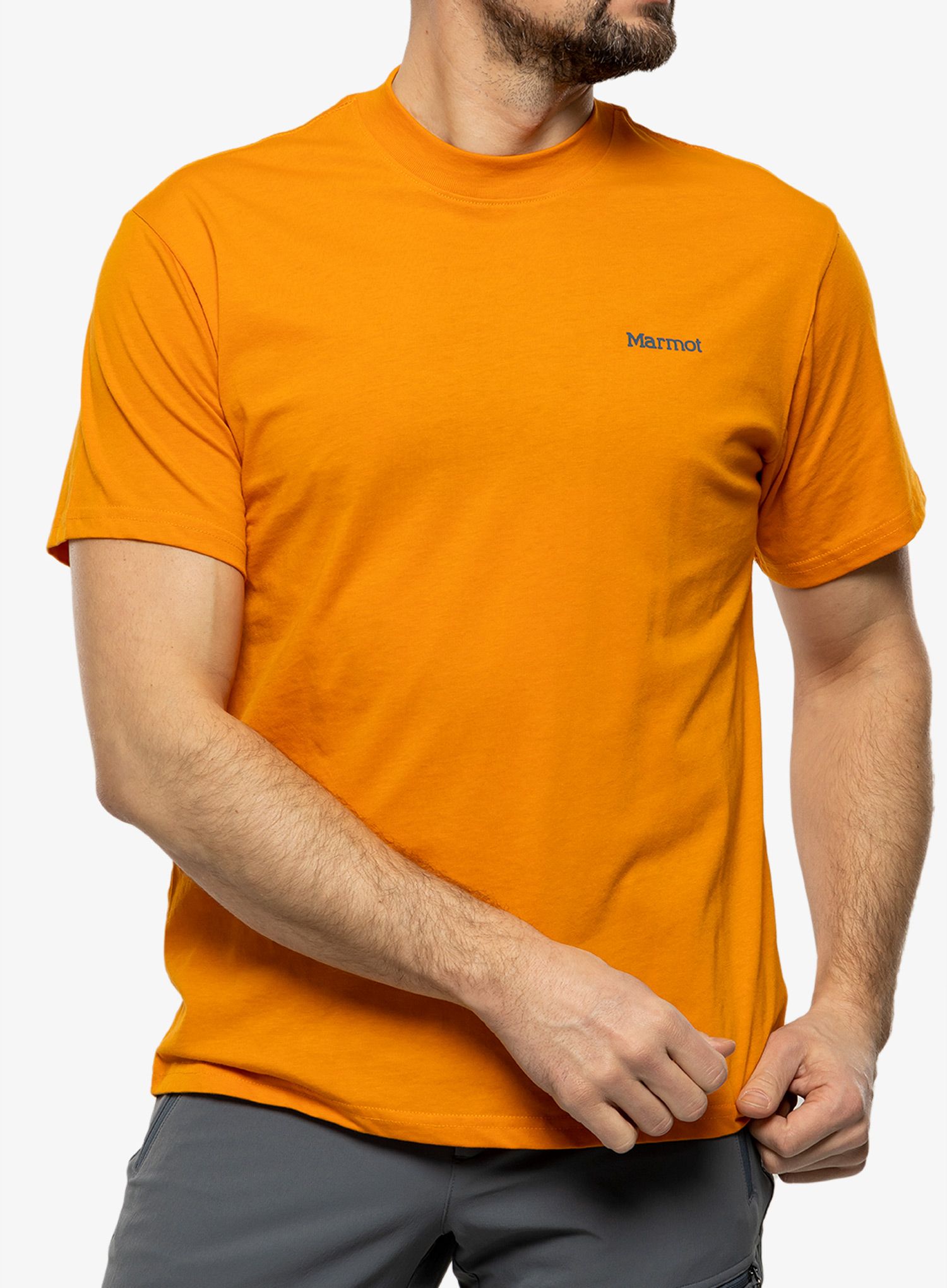 Majica s potiskom Marmot Dot Tee SS - orange pepper