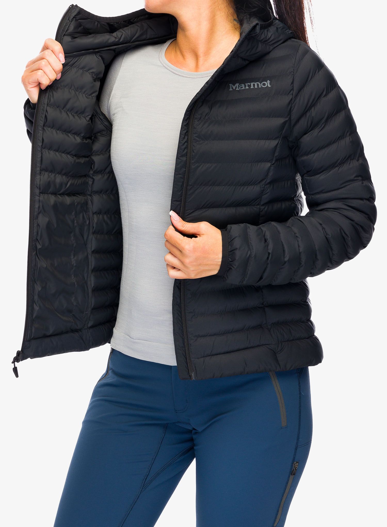 Ženska sintetična jakna Marmot Echo Featherless Hoody - black/black