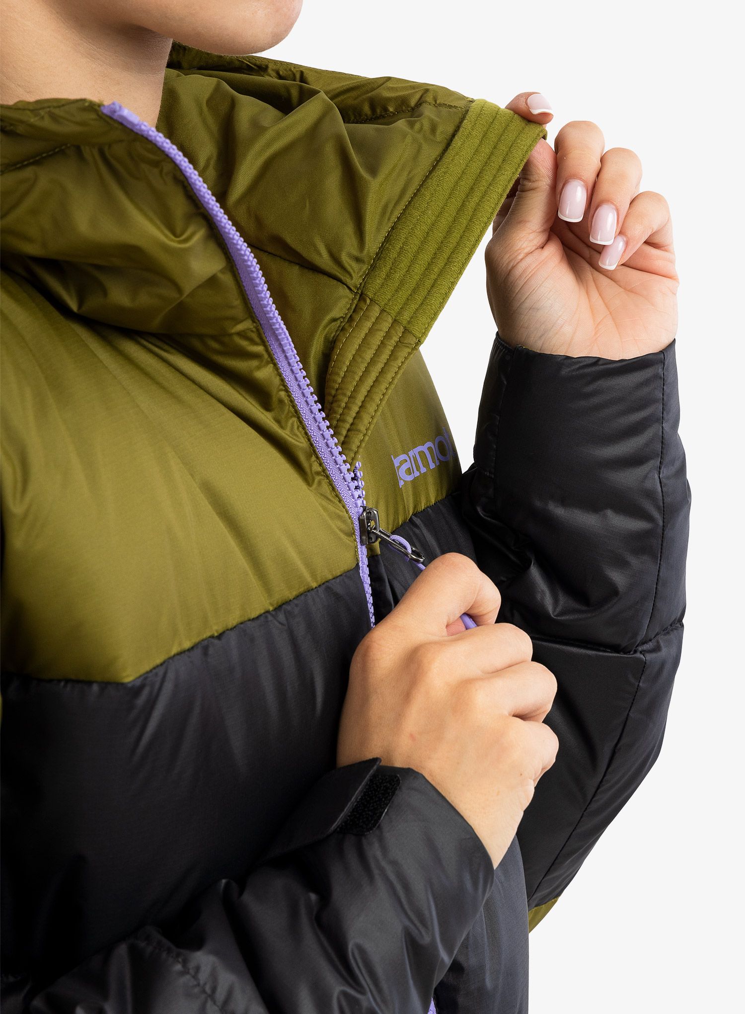 Ženska puhovka Marmot Guides Down Hoody - black/military green