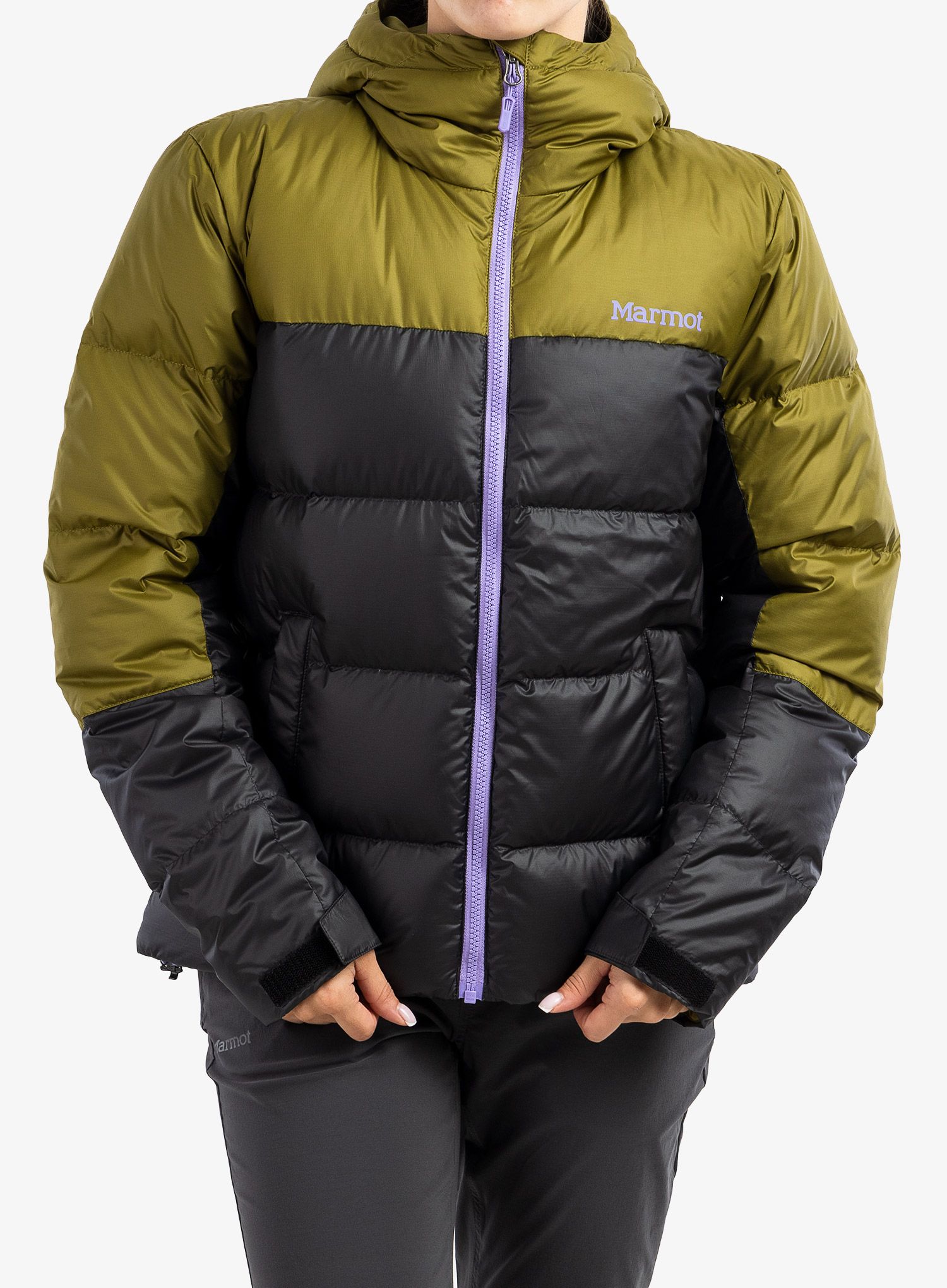 Ženska puhovka Marmot Guides Down Hoody - black/military green