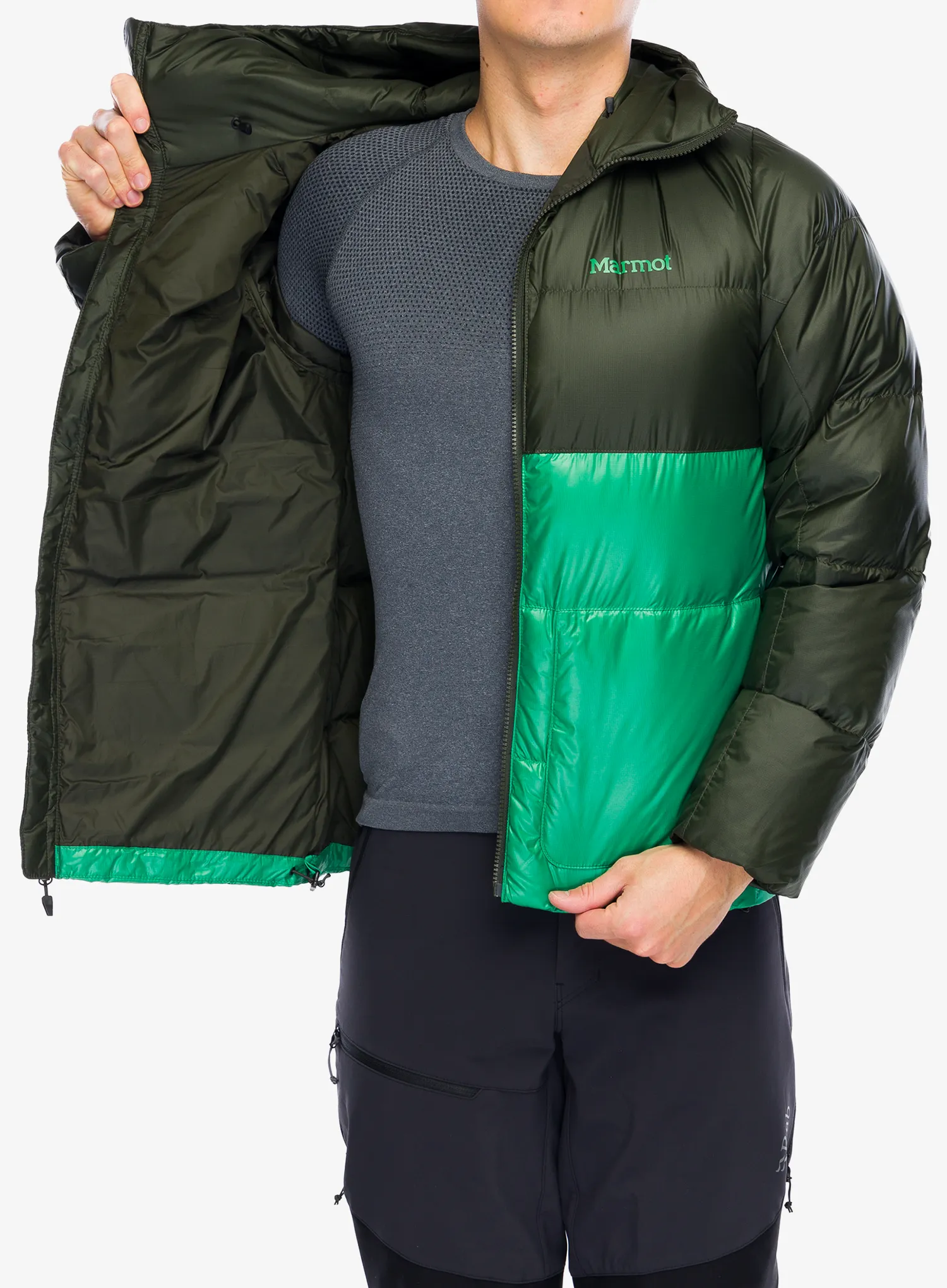 Puhovka Marmot Guides Down Hoody - rosin green/clover